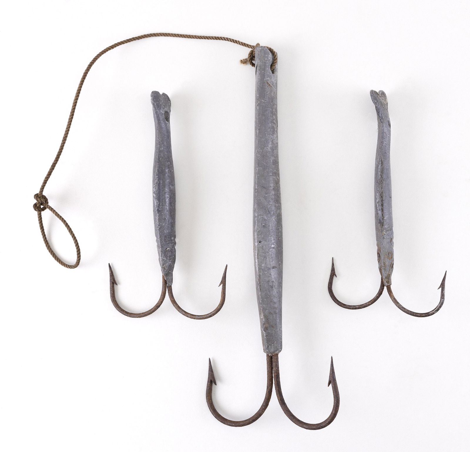 THREE COD FISH LURES 19th Century Lengths from 7” to (1 of 2)