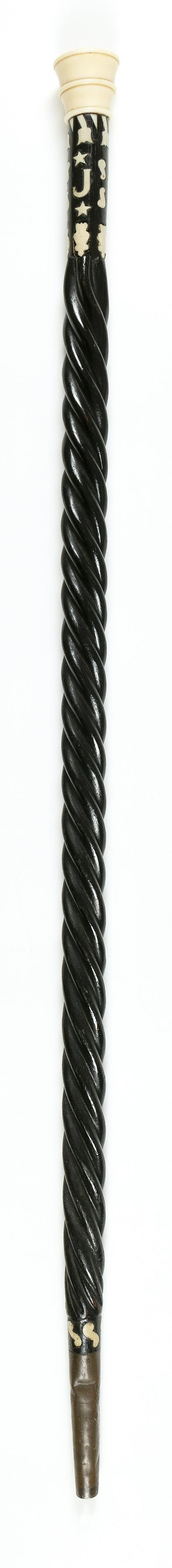 * WOOD AND IVORY CANE Length 36.5”. (1 of 2)