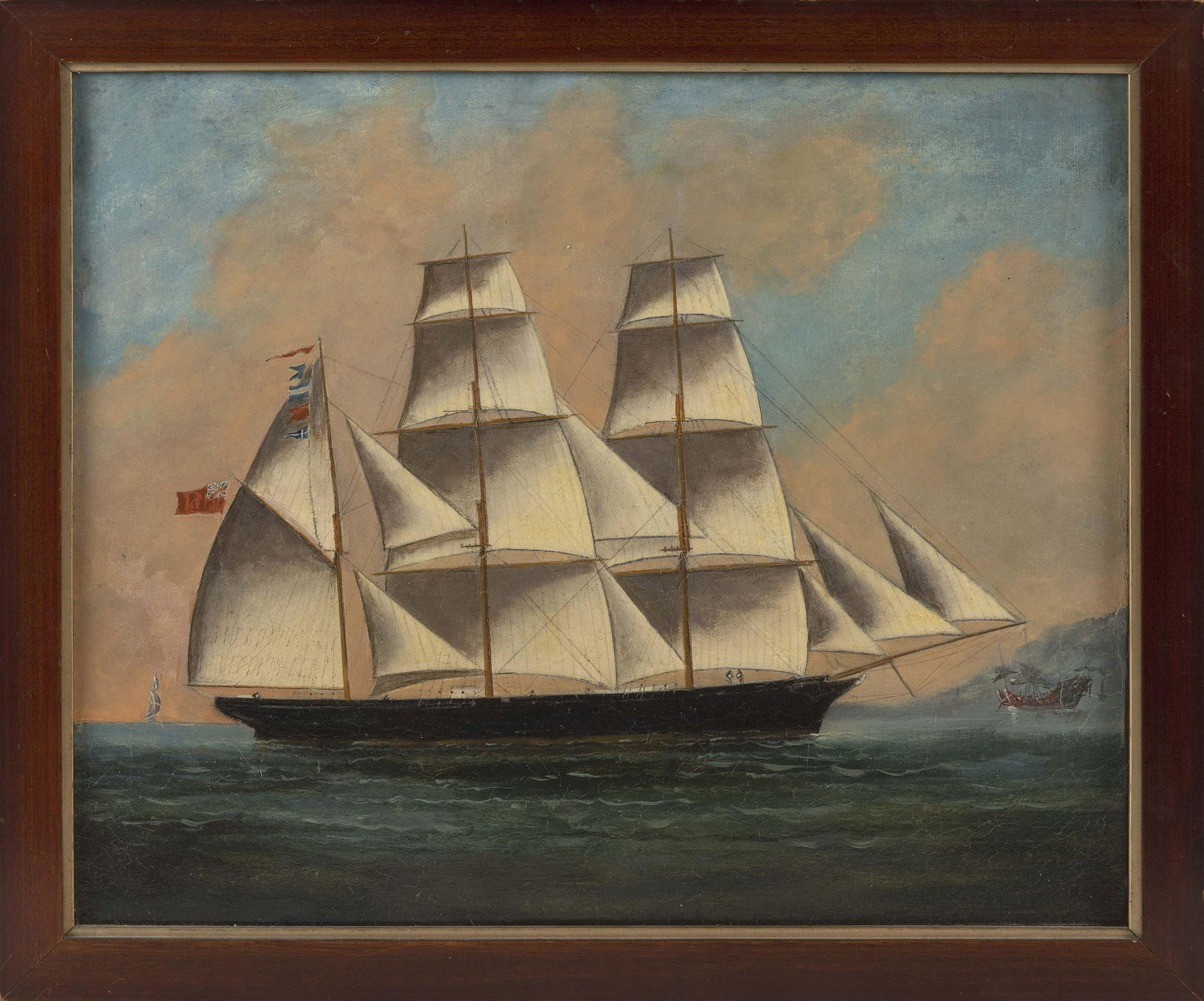 CHINESE SCHOOL (Late 19th Century,), English ship in (1 of 2)