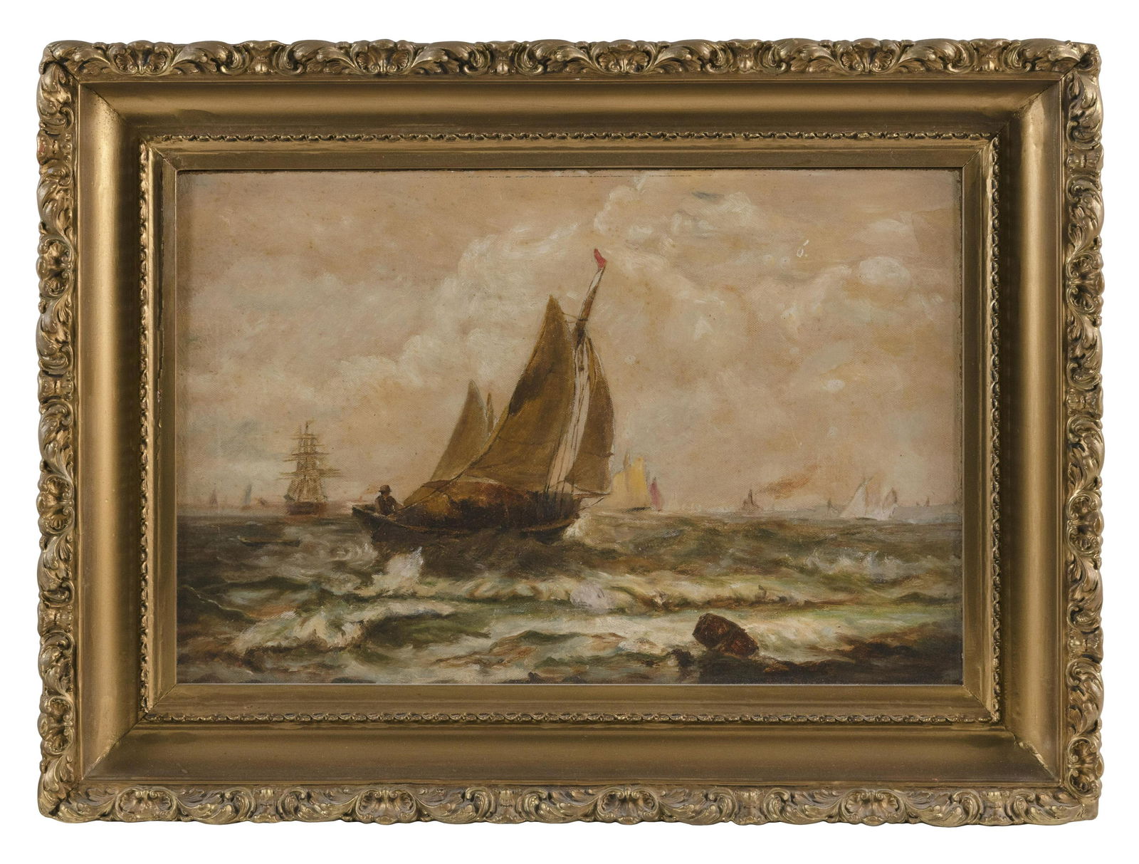 MARITIME PAINTING Late 19th/Early 20th Century Oil on (1 of 2)
