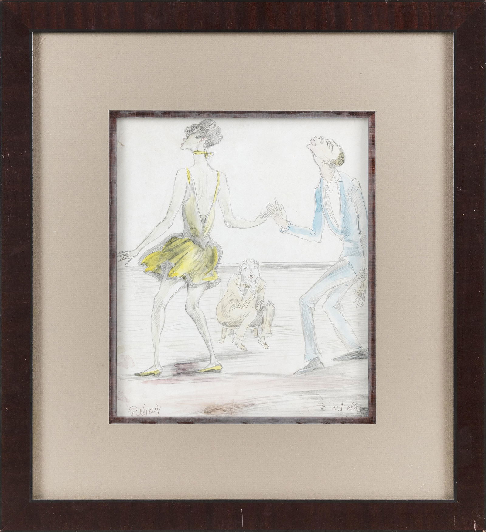 HILLA REBAY (New York, 1890-1967), Dance class., Mixed (1 of 3)