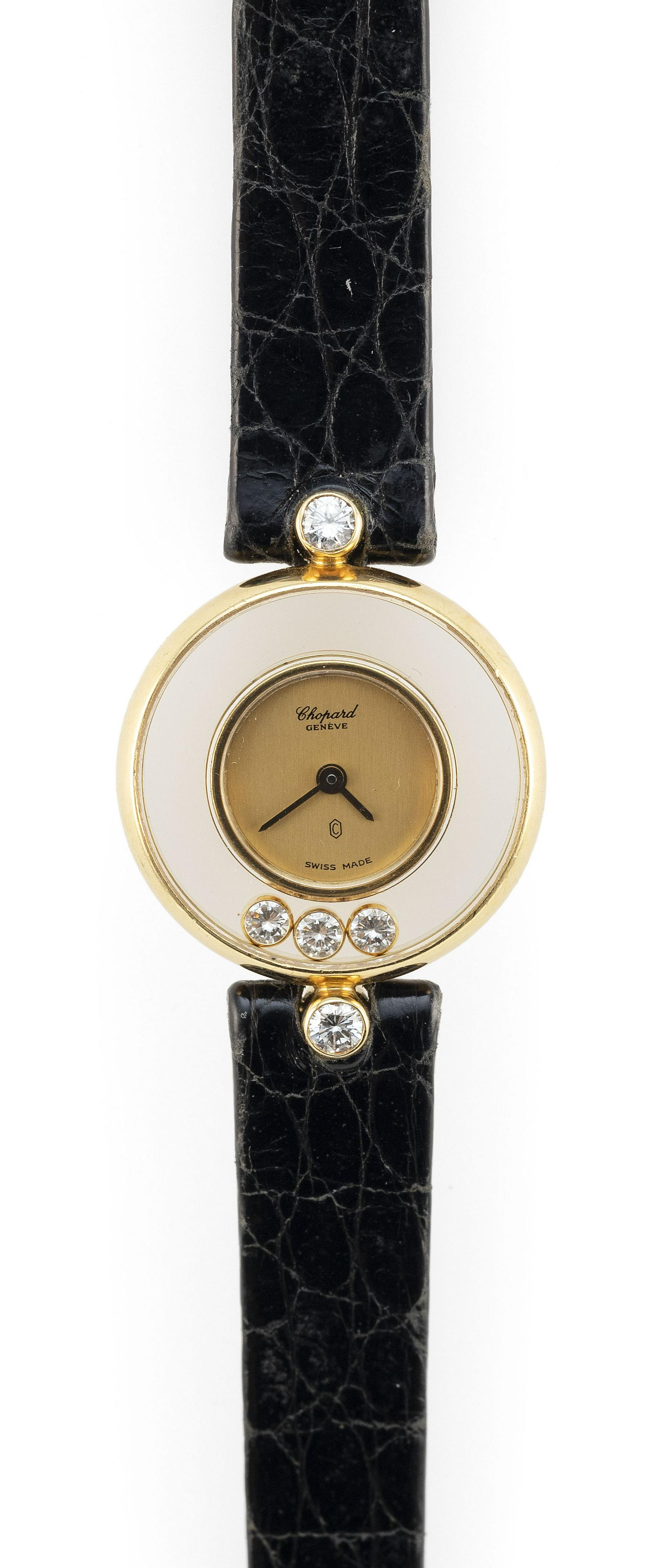 CHOPARD “HAPPY DIAMONDS” 18KT GOLD AND DIAMOND WATCH (1 of 2)