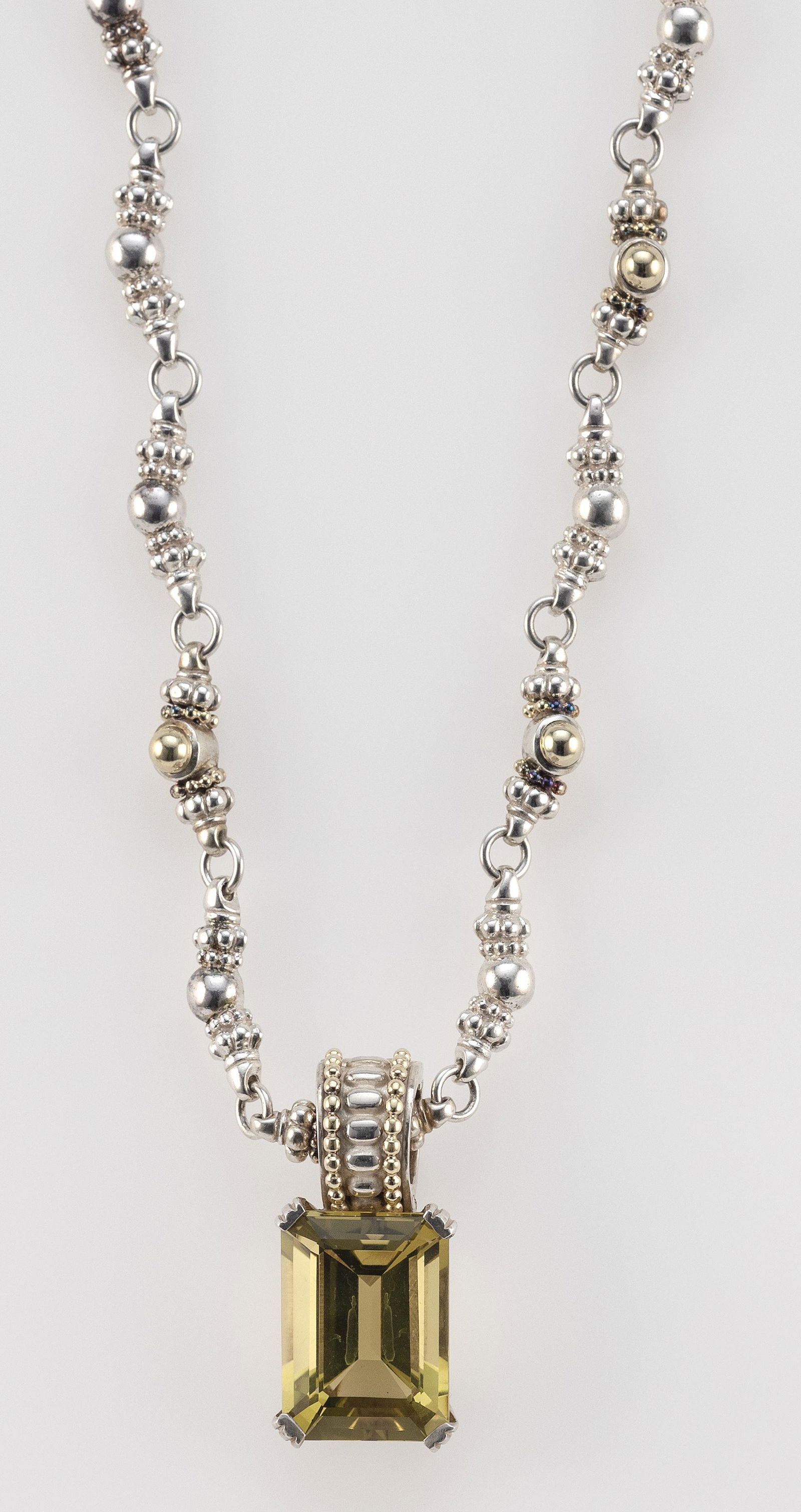 LAGOS “CAVIAR” STERLING SILVER, 18KT GOLD CHAIN AND (1 of 1)