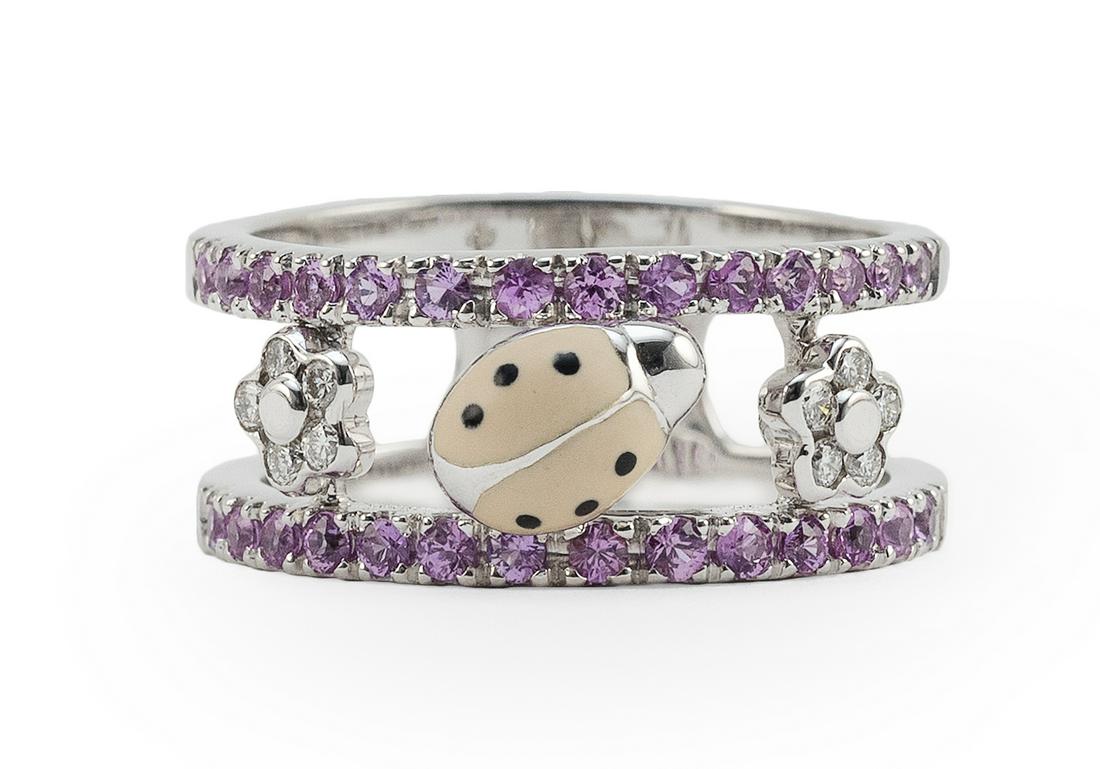 AARON BASHA 18KT WHITE GOLD, PINK SAPPHIRE, DIAMOND AND (1 of 1)