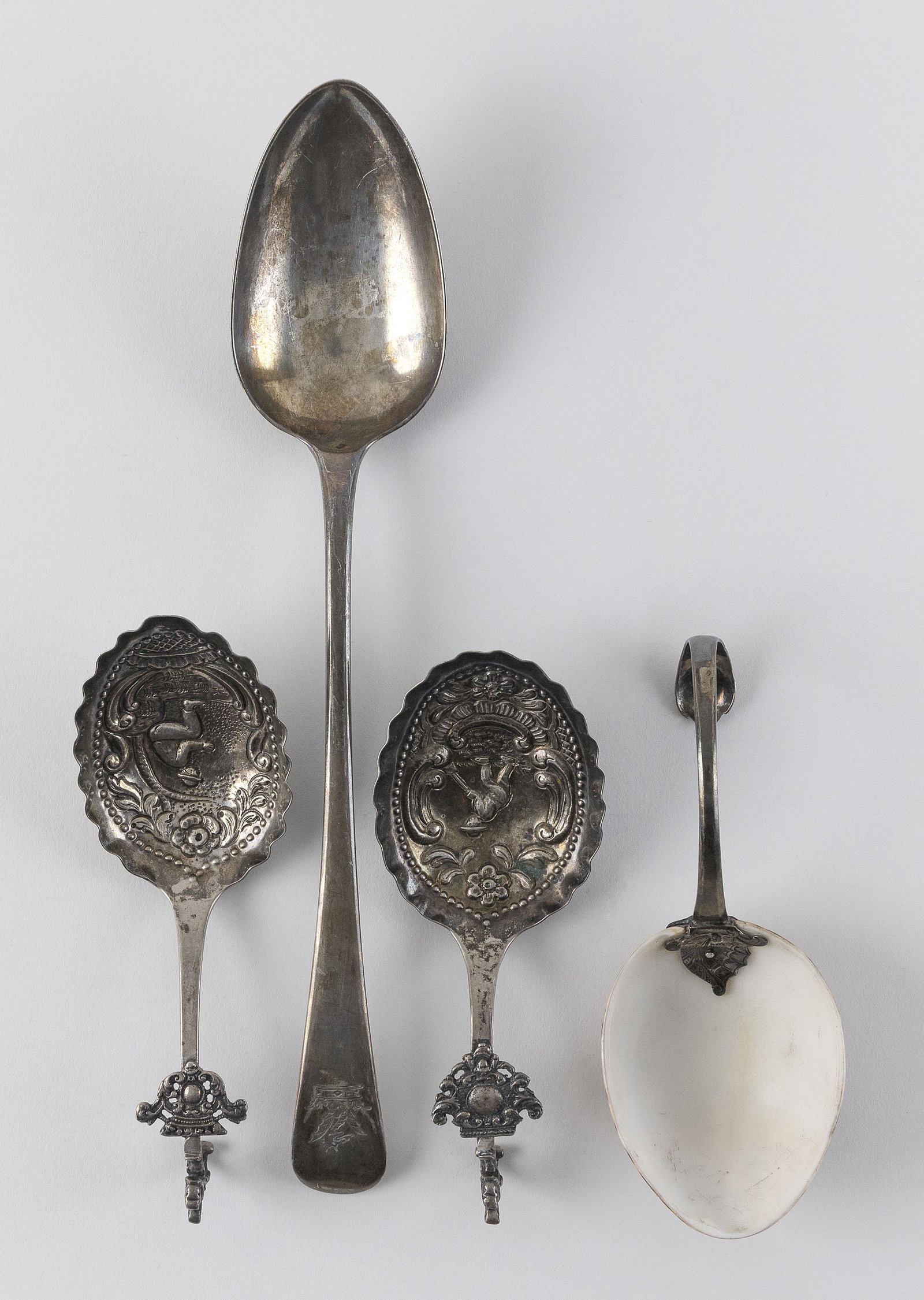 FOUR SILVER SPOONS Approx. 5.8 total troy oz. weighable (1 of 2)