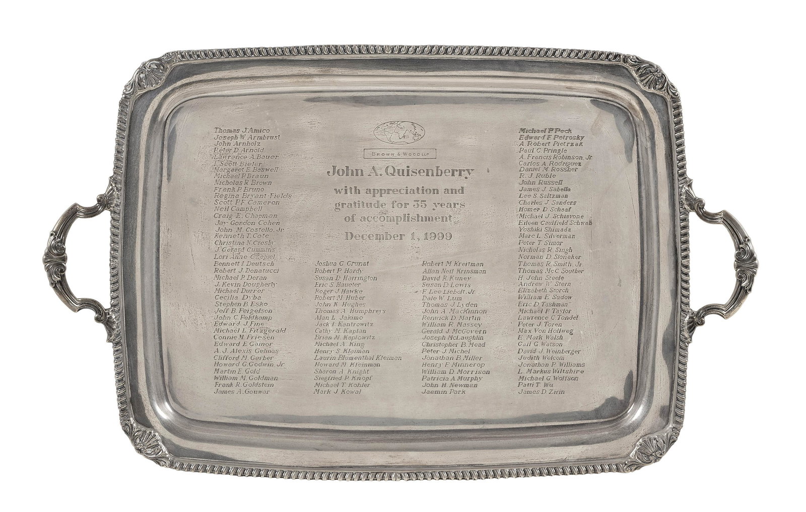 TIFFANY & CO. STERLING SILVER TRAY Late 20th Century (1 of 2)