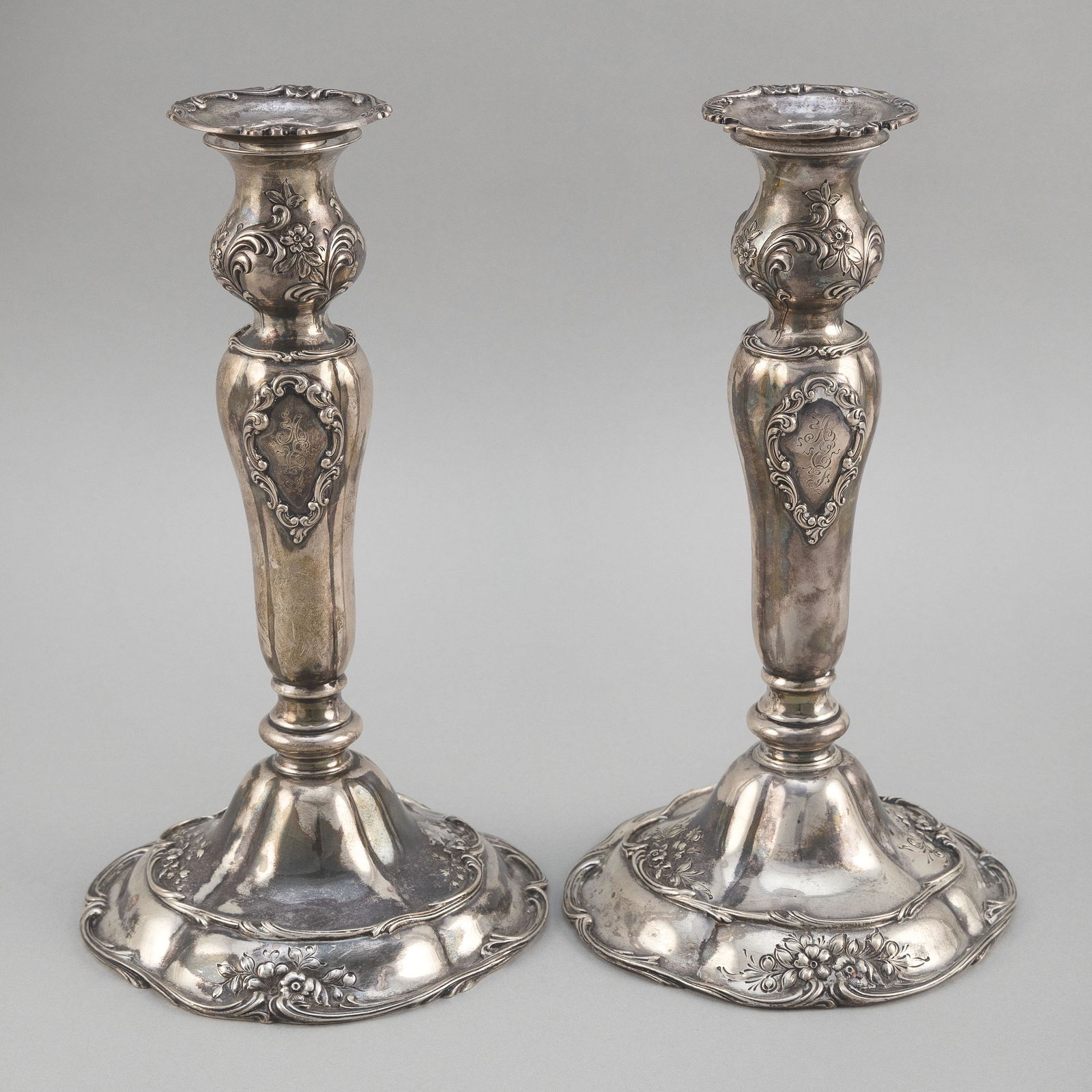 PAIR OF GORHAM WEIGHTED STERLING SILVER CANDLESTICKS (1 of 2)