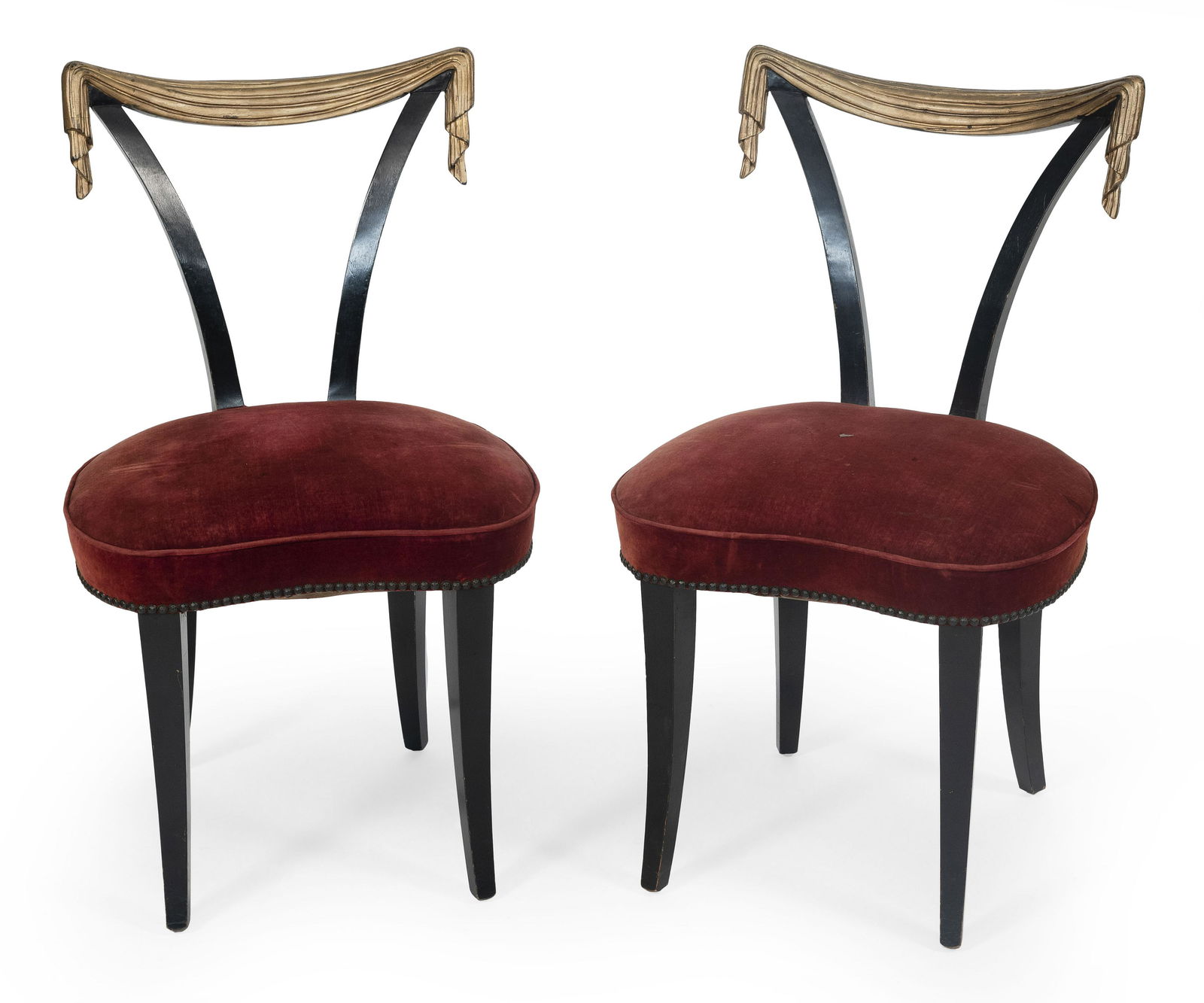 PAIR OF GROSFELD HOUSE HOLLYWOOD REGENCY DRAPE-BACK (1 of 1)