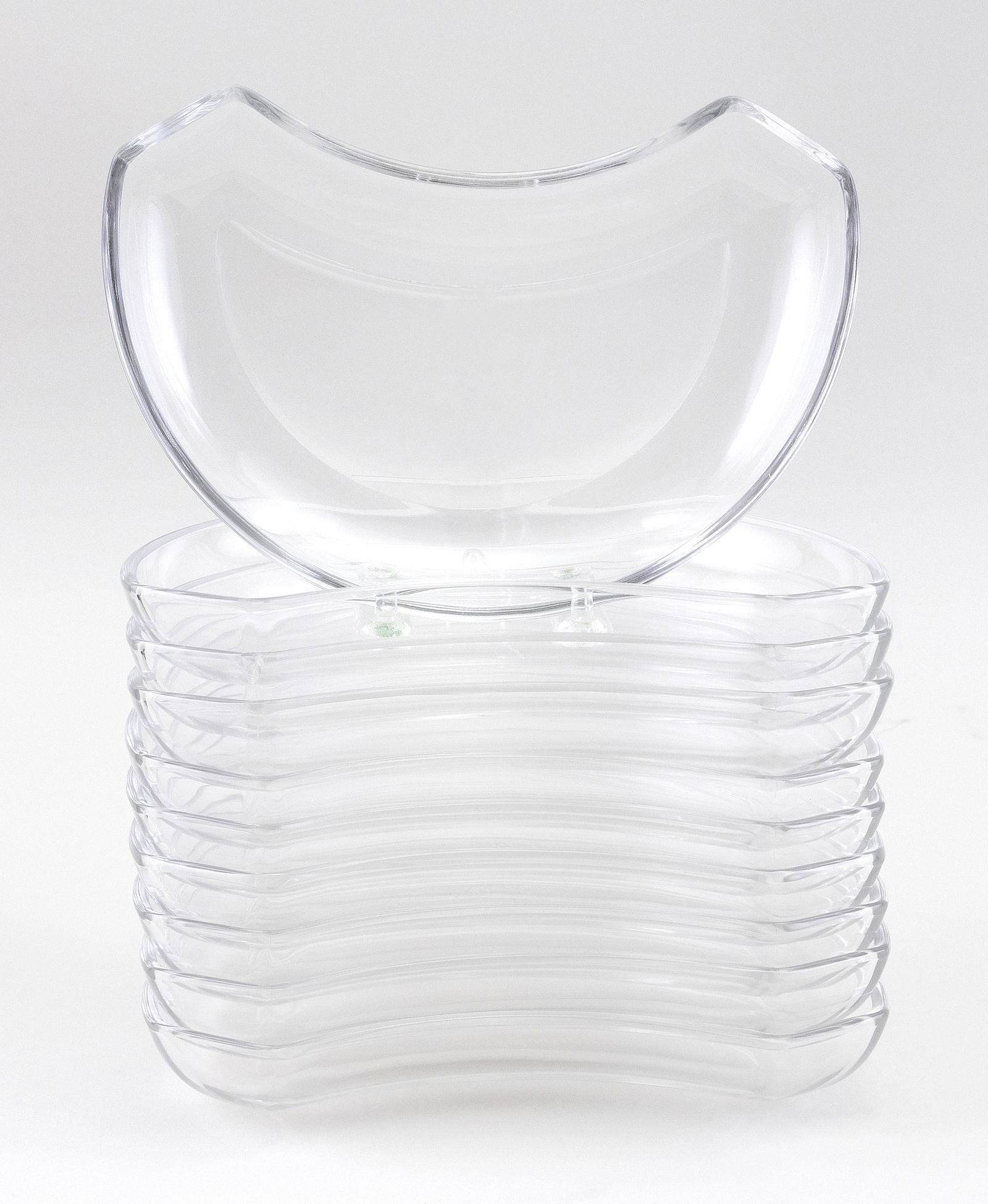 TEN VAL ST. LAMBERT CRESCENT-FORM CRYSTAL SALAD PLATES (1 of 1)