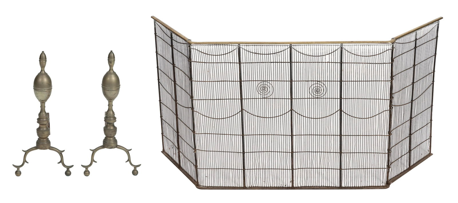 PAIR OF BRASS LEMON-TOP ANDIRONS Late 19th Century (1 of 3)