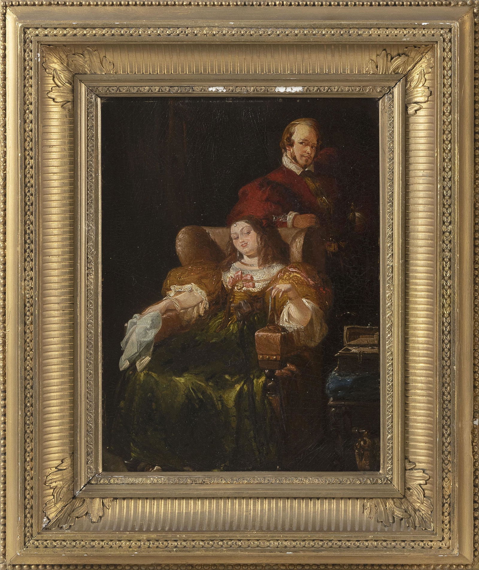 ENGLISH SCHOOL (19th Century,), Interior scene with a (1 of 2)