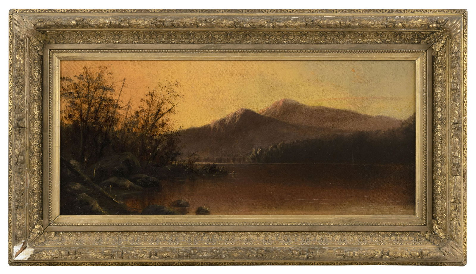 AMERICAN SCHOOL (19th Century,), Brilliant sunset over (1 of 2)