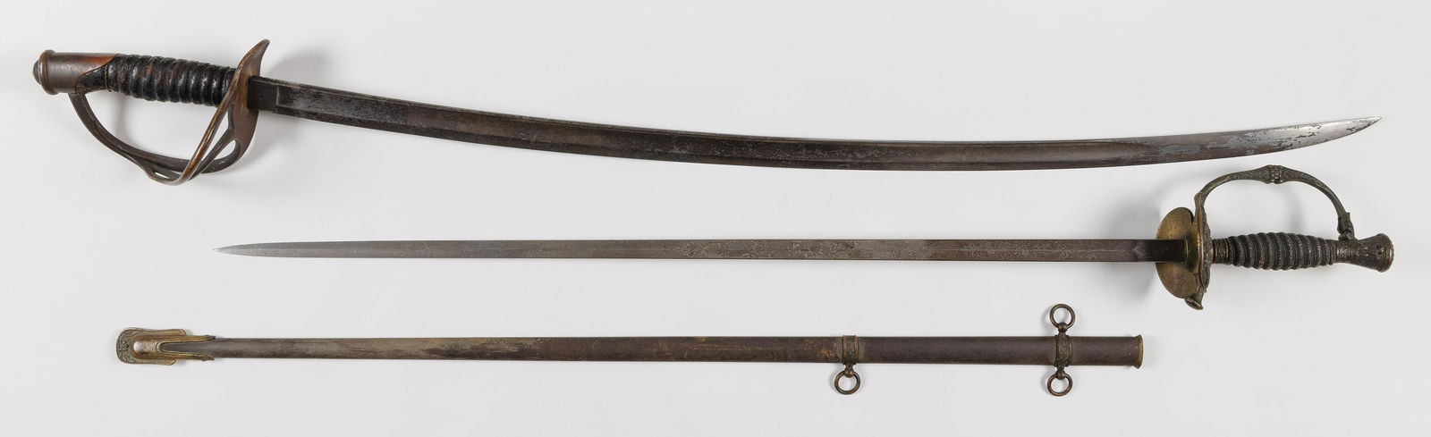 TWO U.S. CIVIL WAR-ERA SWORDS Circa 1860 Lengths (1 of 4)