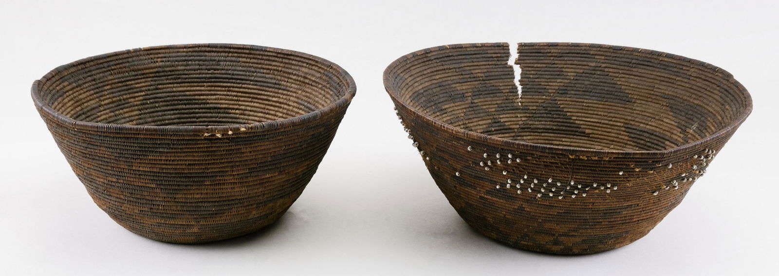 TWO APACHE COIL BASKETS Early 20th Century Diameters (1 of 4)