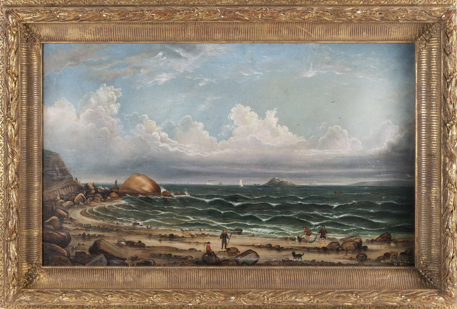 AMERICAN SCHOOL (Early 20th Century,), Shore scene with (1 of 2)