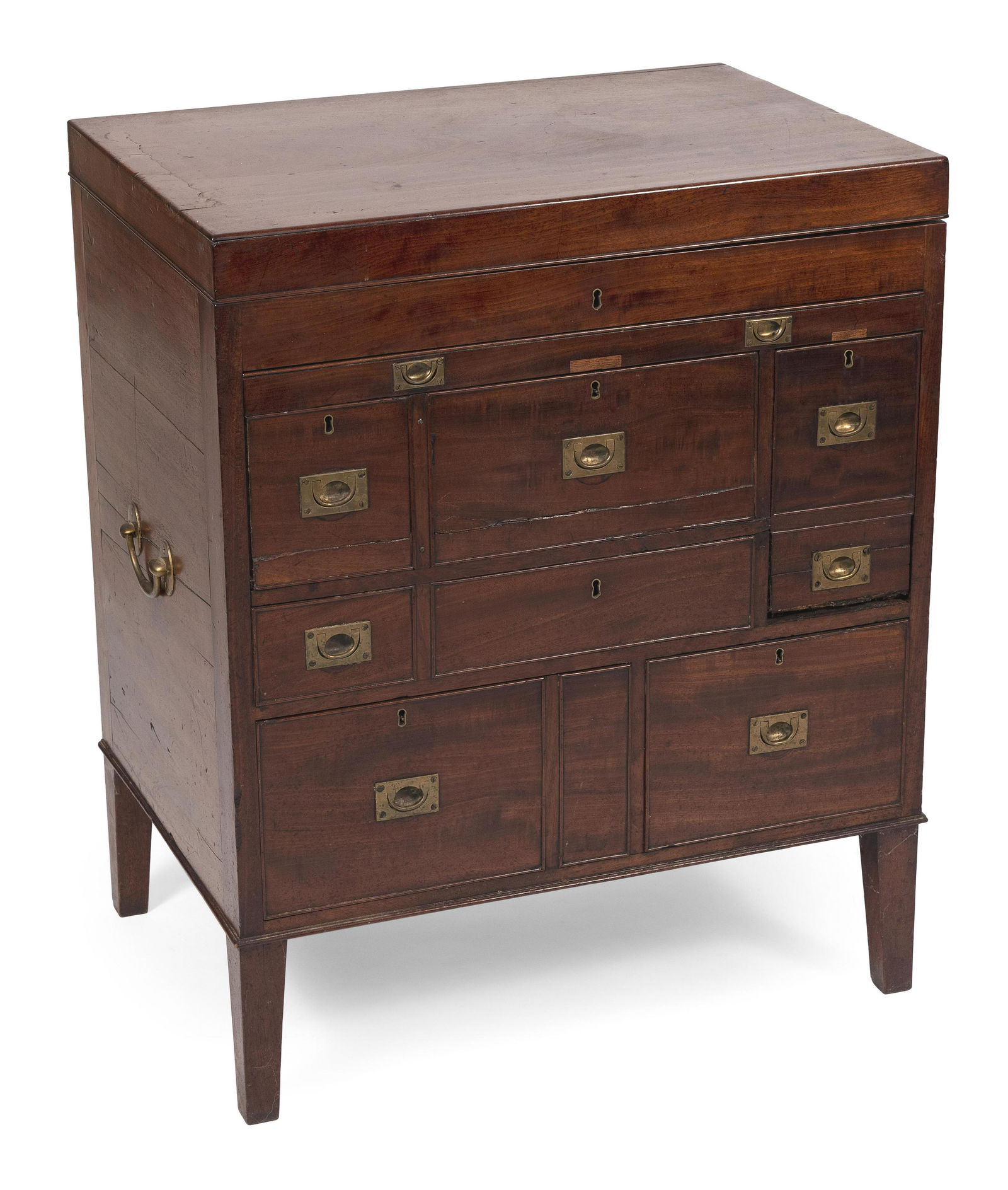 ENGLISH CAMPAIGN DESK 19th Century Height 43.5”. (1 of 4)