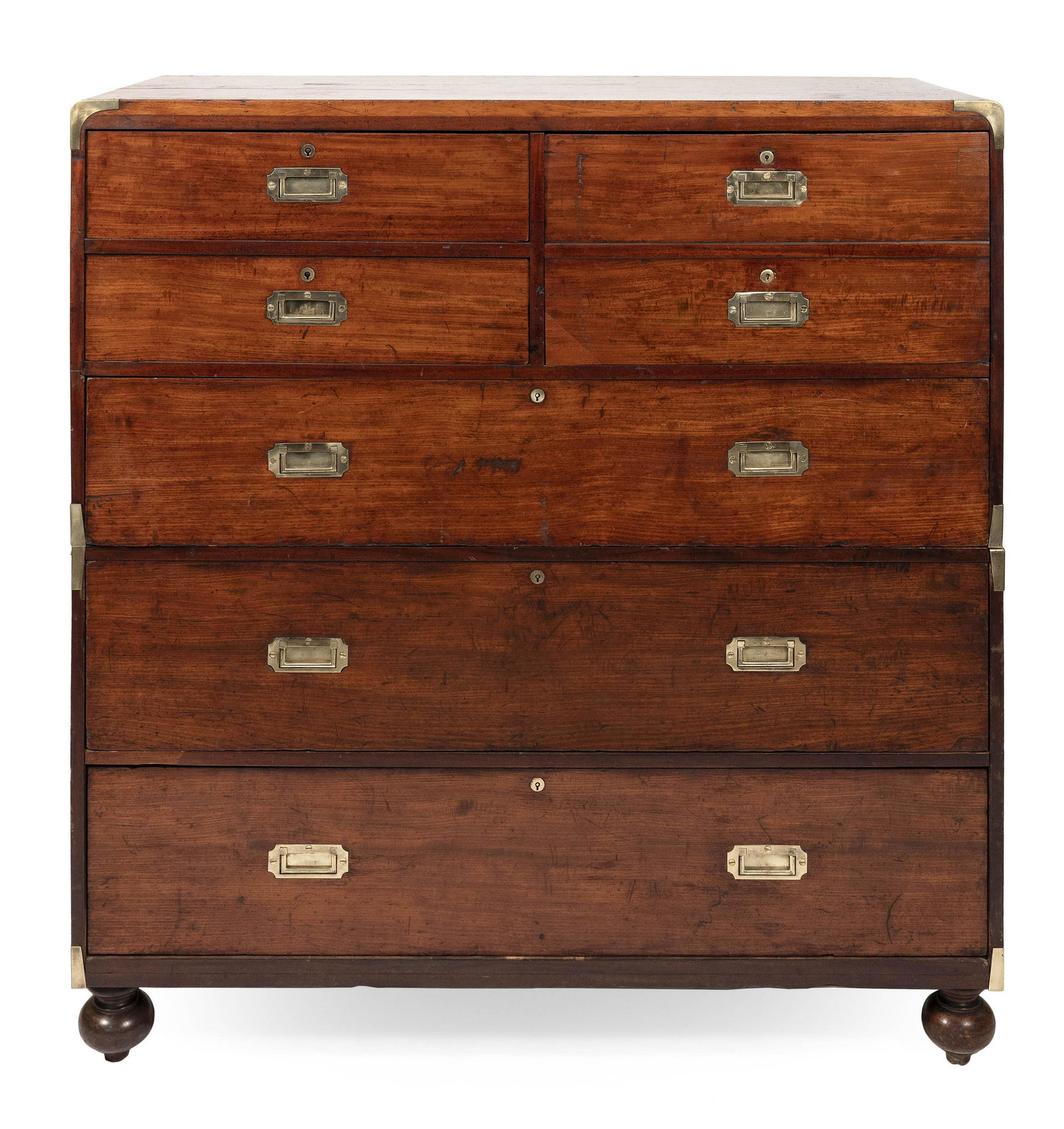 ENGLISH TWO-PART CAMPAIGN CHEST 19th Century Height (1 of 6)