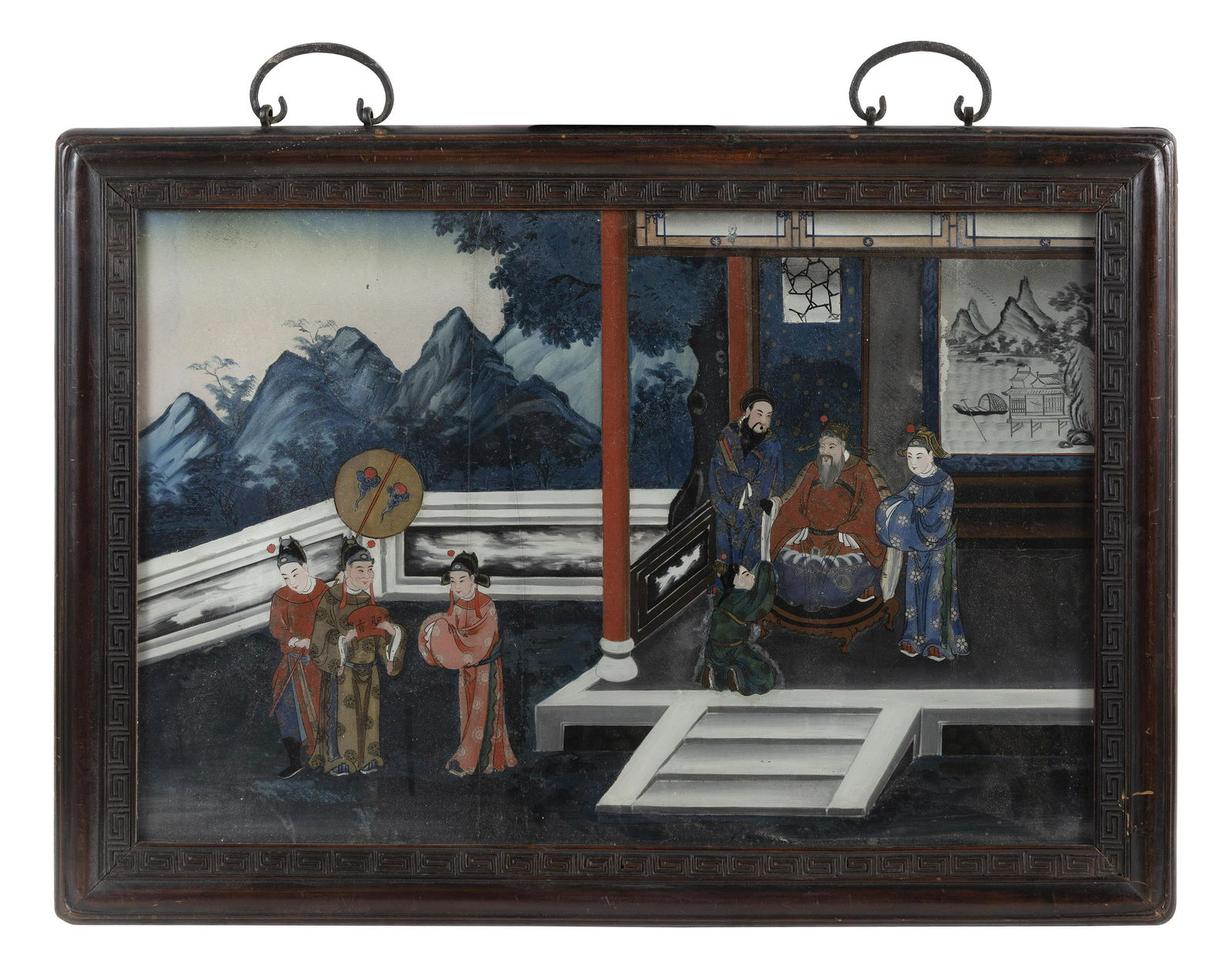 CHINESE EXPORT PAINTING 19th Century Oil and gouache on (1 of 2)