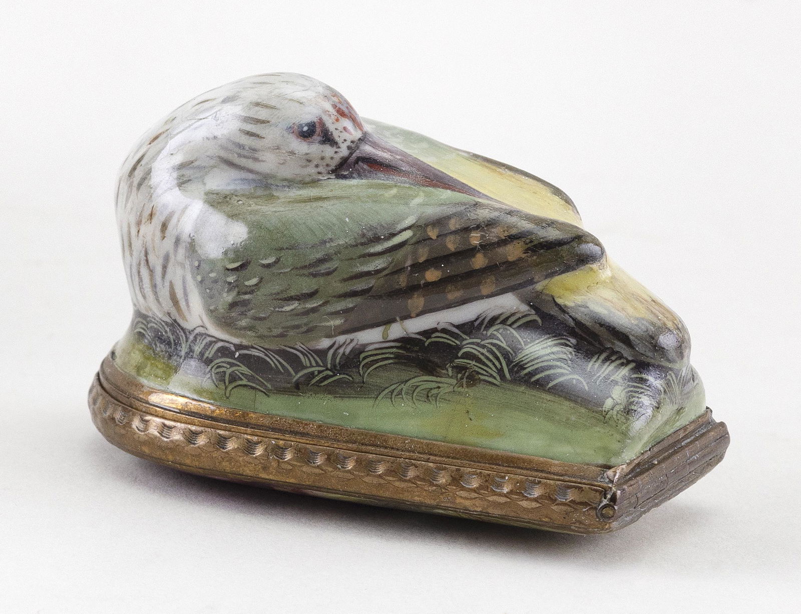 ENGLISH ENAMEL SNIPE BONBONNIERE Circa 1770 Length (1 of 3)