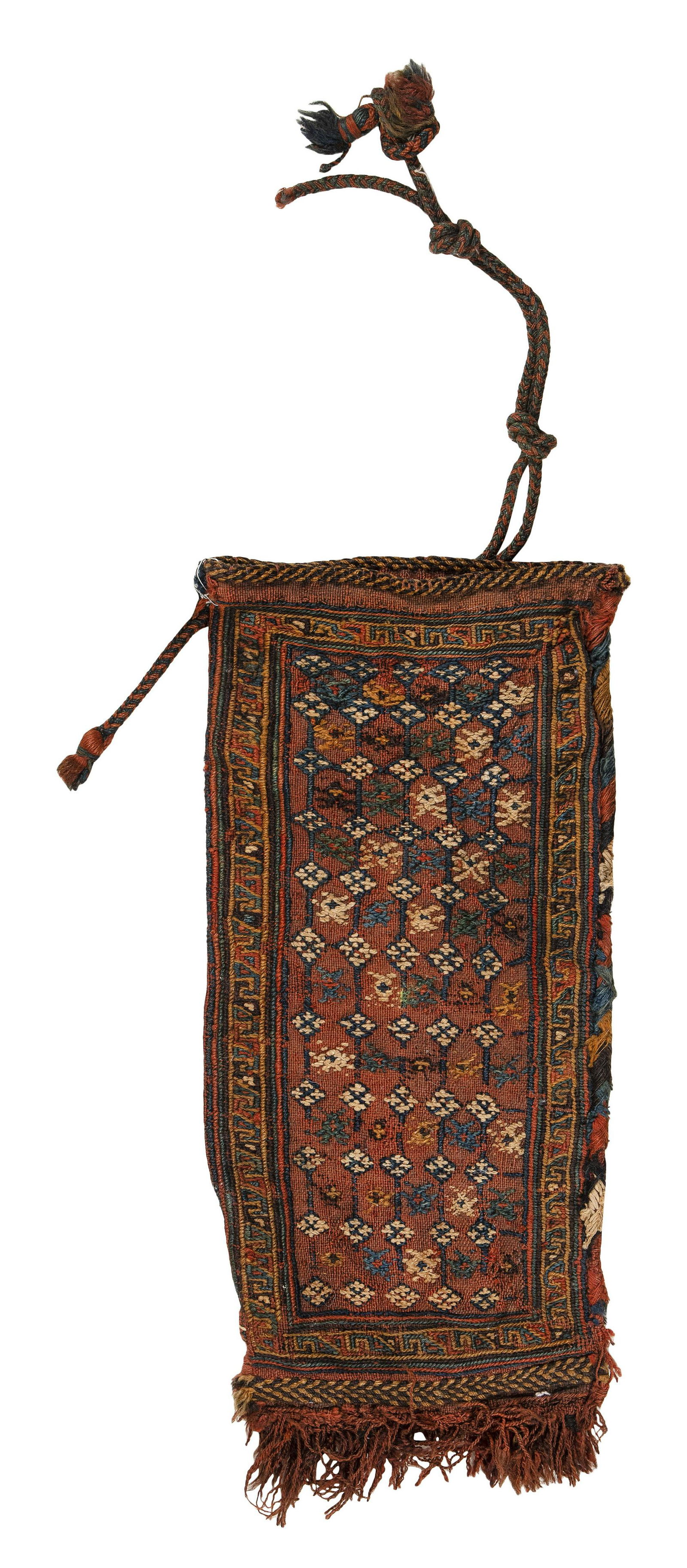 UNUSUAL TRIBAL FLAT WOVEN STORAGE BAG: 9” X (1 of 1)
