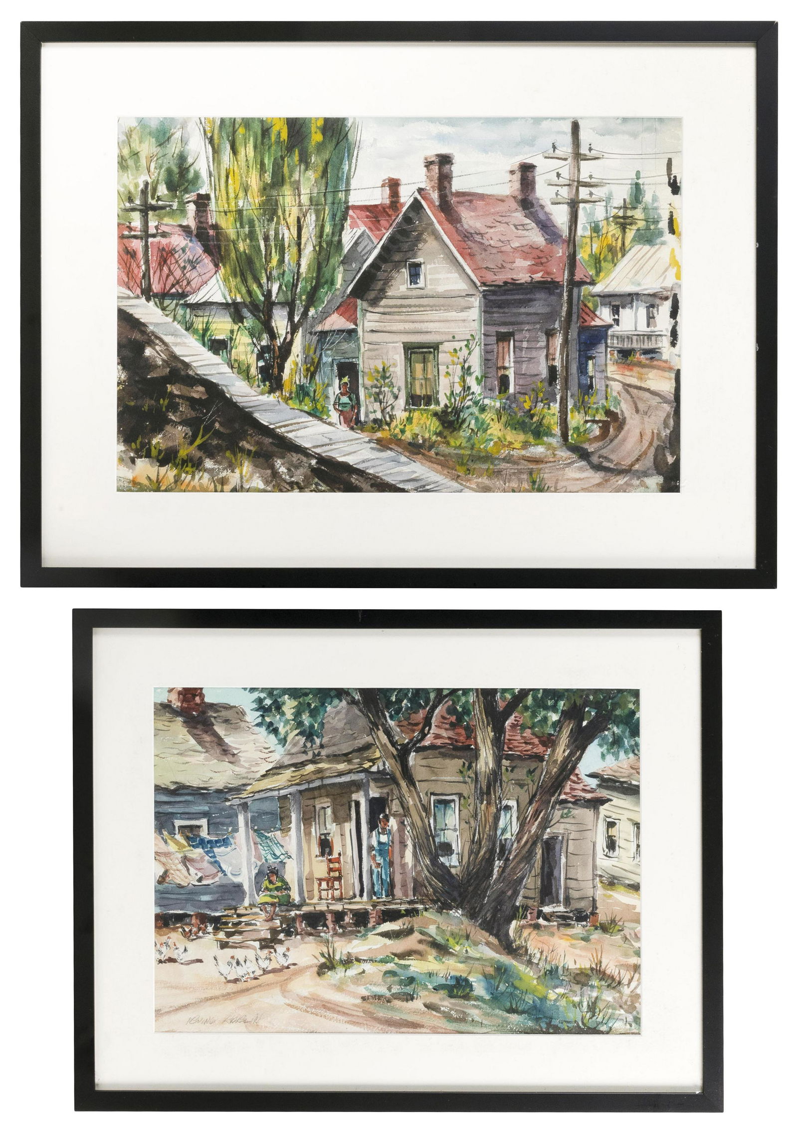 AMERICAN SCHOOL (20th Century,), Pair of works (1 of 2)