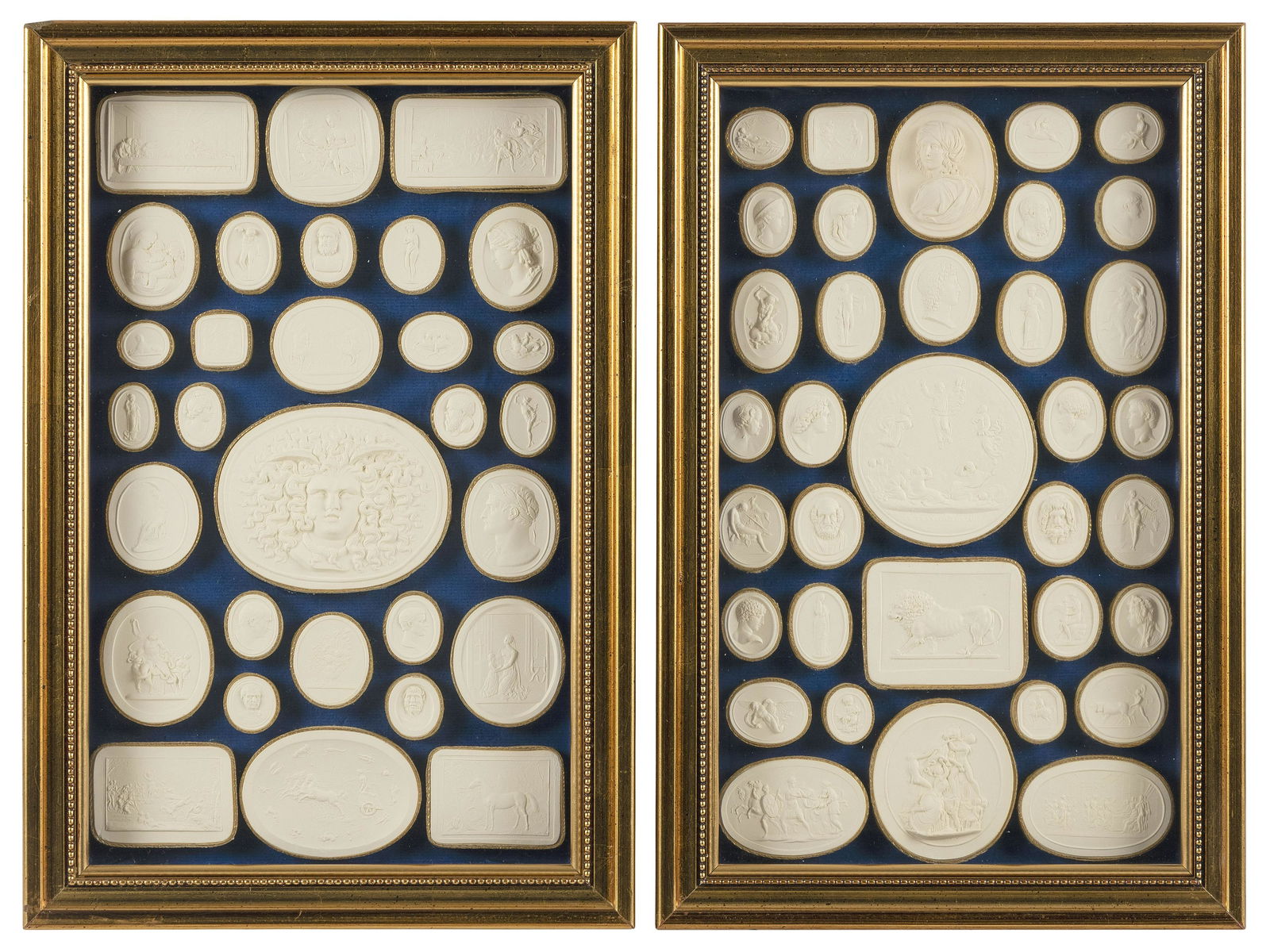 PAIR OF FRAMED COLLECTIONS OF CONTINENTAL SULFIDE (1 of 4)