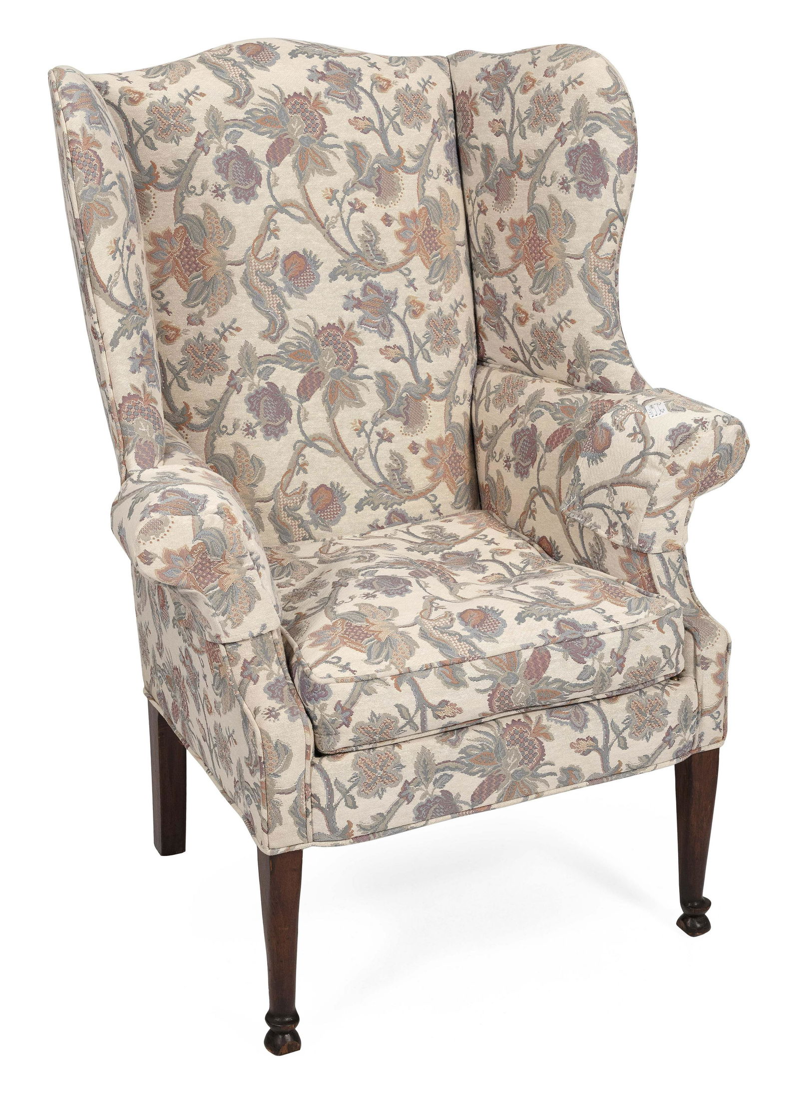 ENGLISH QUEEN ANNE-STYLE WING CHAIR 19th Century Back (1 of 1)