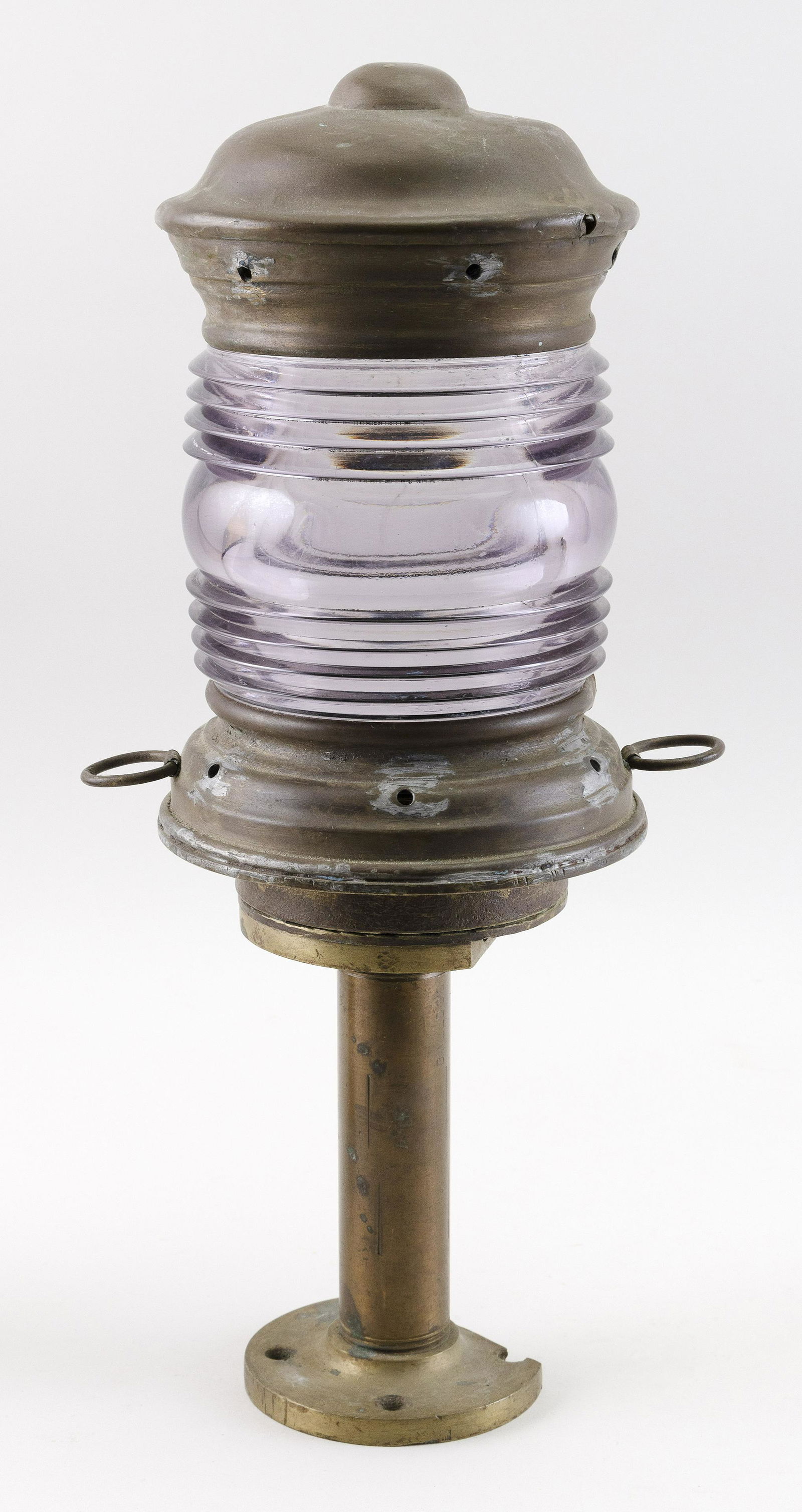 BRASS MARINE POST LIGHT 20th Century Height 16”. (1 of 1)