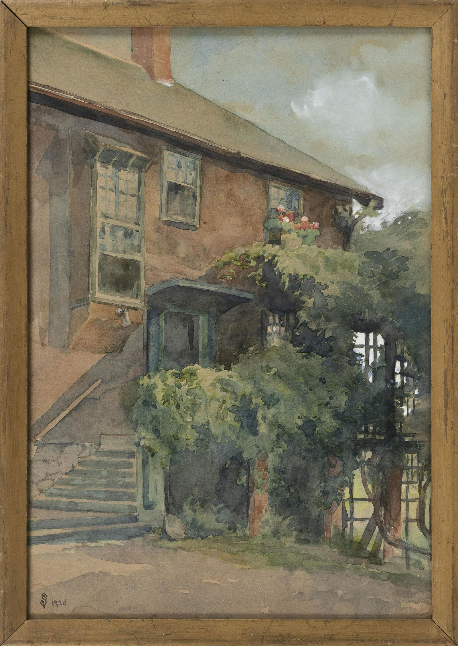 AMERICAN SCHOOL (19th Century,), House amidst trees and (1 of 3)