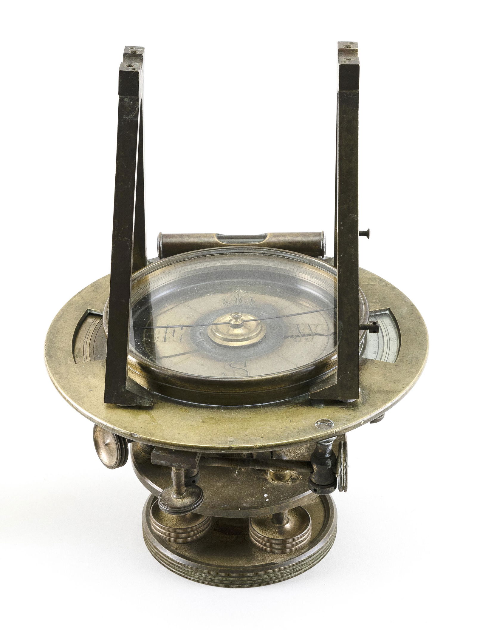 W. & L.E. GURLEY BRASS SURVEYOR'S TRANSIT BASE Troy, (1 of 2)