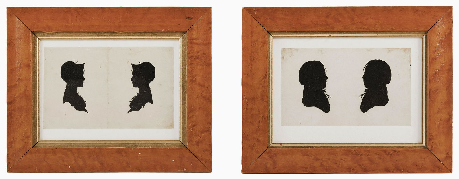PAIR OF SILHOUETTE PORTRAITS 19th Century 5" x 8" (1 of 1)