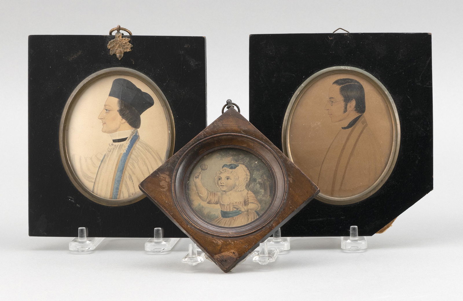 SIX PORTRAIT MINIATURES 19th Century (1 of 7)