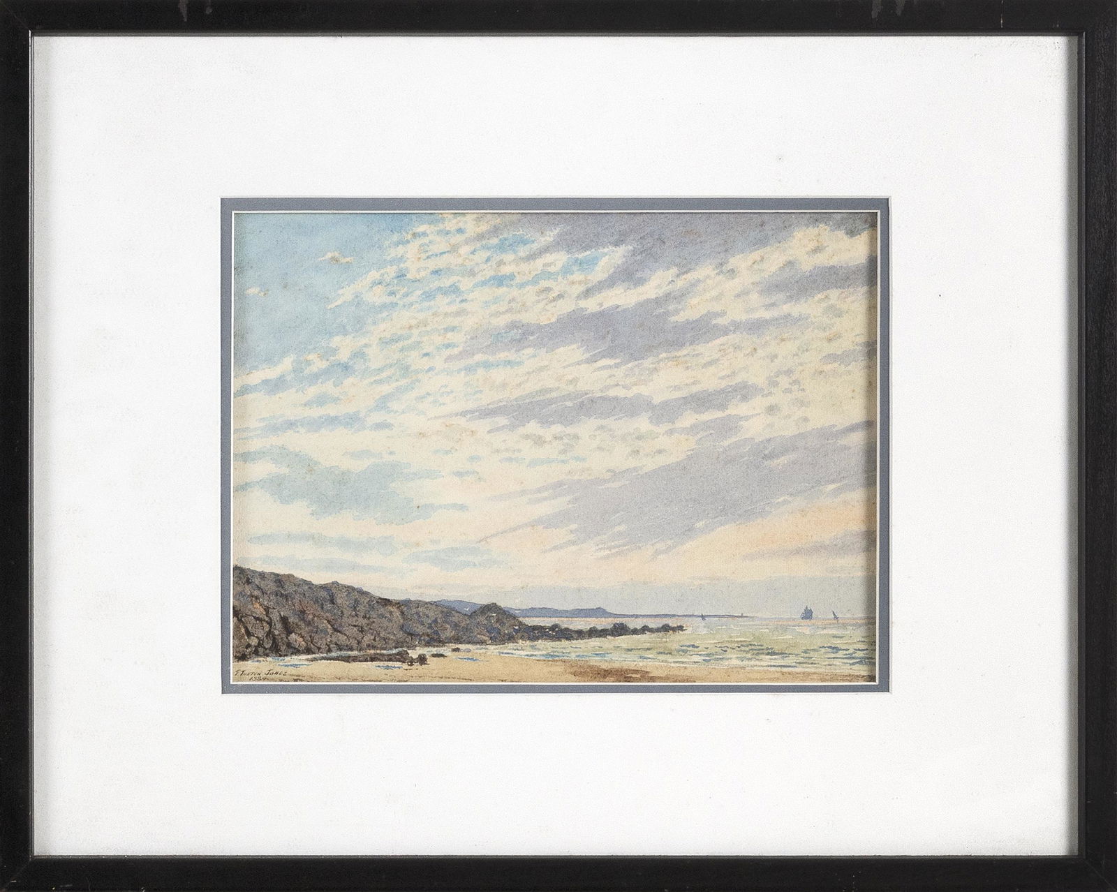 WATERCOLOR OF A ROCKY COASTLINE Dated 1924 9” x (1 of 2)