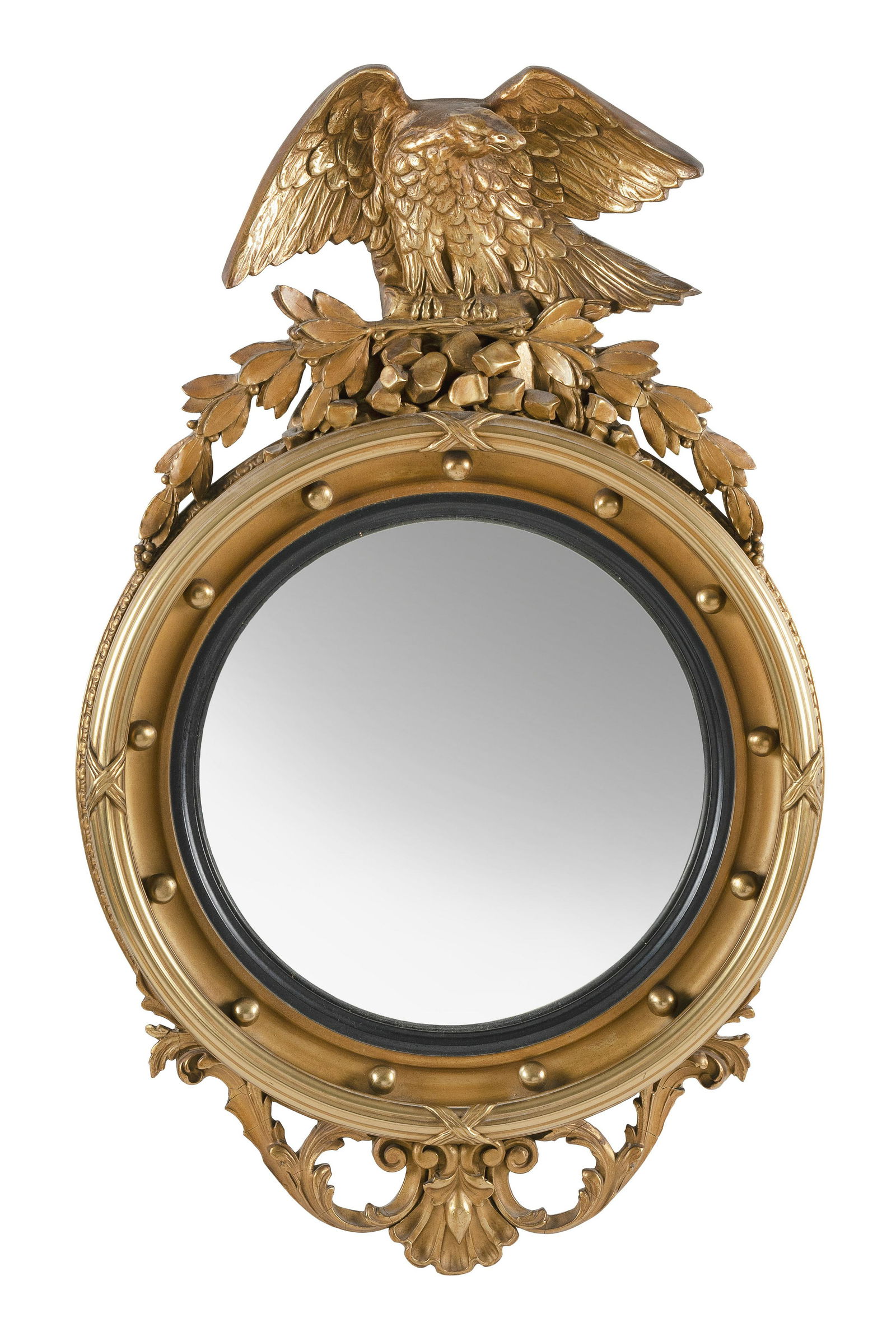 FEDERAL-STYLE GILT CONVEX MIRROR 20th Century Height (1 of 2)