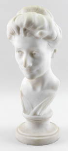 EVELYN BEATRICE LONGMAN, New York: EVELYN BEATRICE LONGMANNew York/Connecticut/Massachusetts/Ohio, 1874-1954Bust of Laura Calvert Bacon, 1909. Signed and inscribed on reverse "A portrait of Laura Calvert Bacon made as a souvenir o