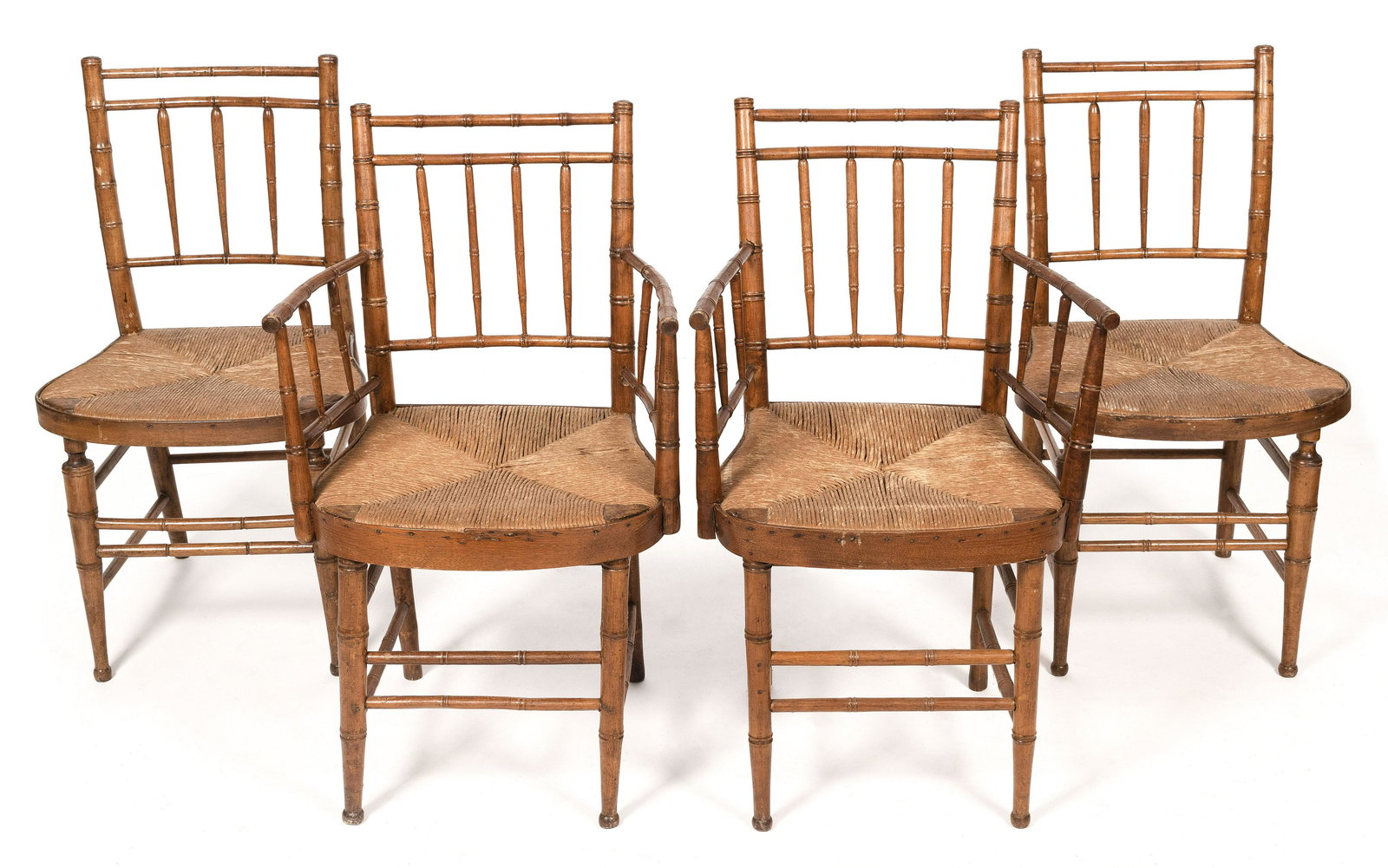 SET OF FOUR REGENCY RUSH-SEAT CHAIRS First Half of the (1 of 1)