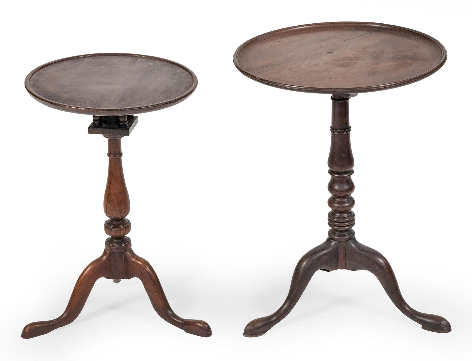 TWO QUEEN ANNE-STYLE DISH-TOP STANDS Late 19th Century (1 of 1)