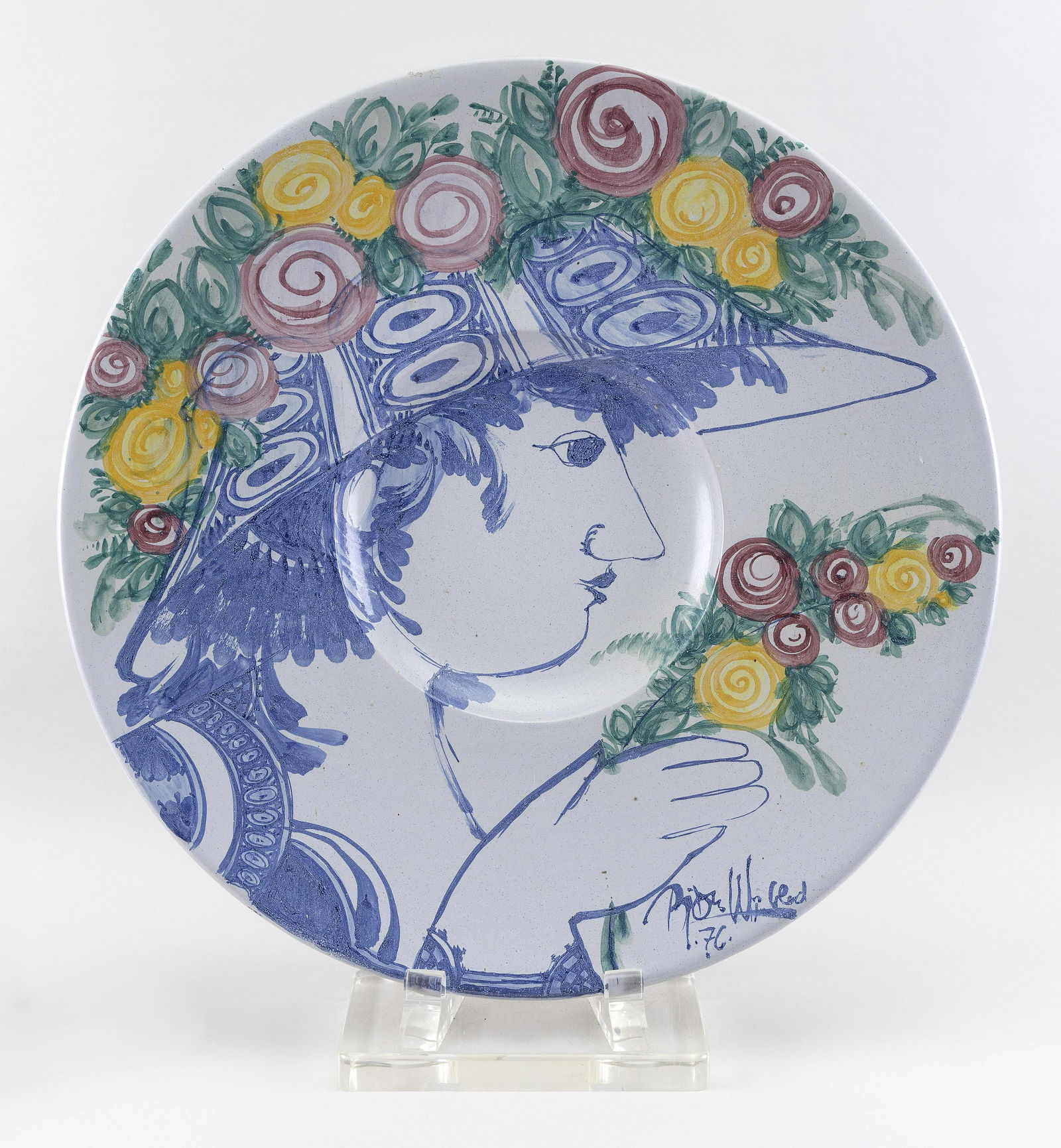 BJORN WIINBLAD CERAMIC PLAQUE Diameter 24.5". (1 of 2)