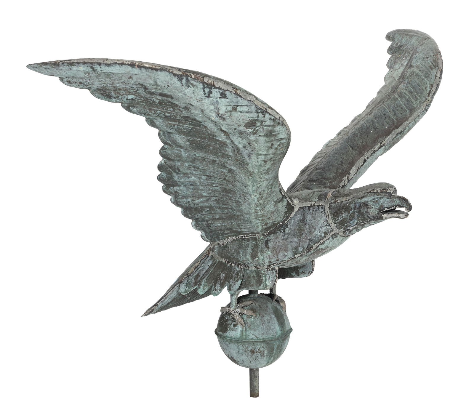 COPPER FULL-BODIED EAGLE WEATHER VANE 20th Century (1 of 1)
