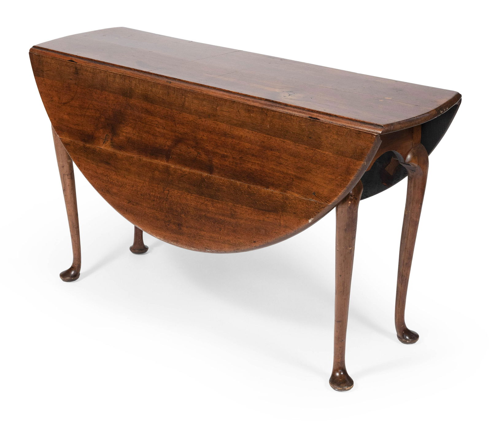 ENGLISH QUEEN ANNE OVAL-TOP DROP-LEAF TABLE 19th (1 of 1)