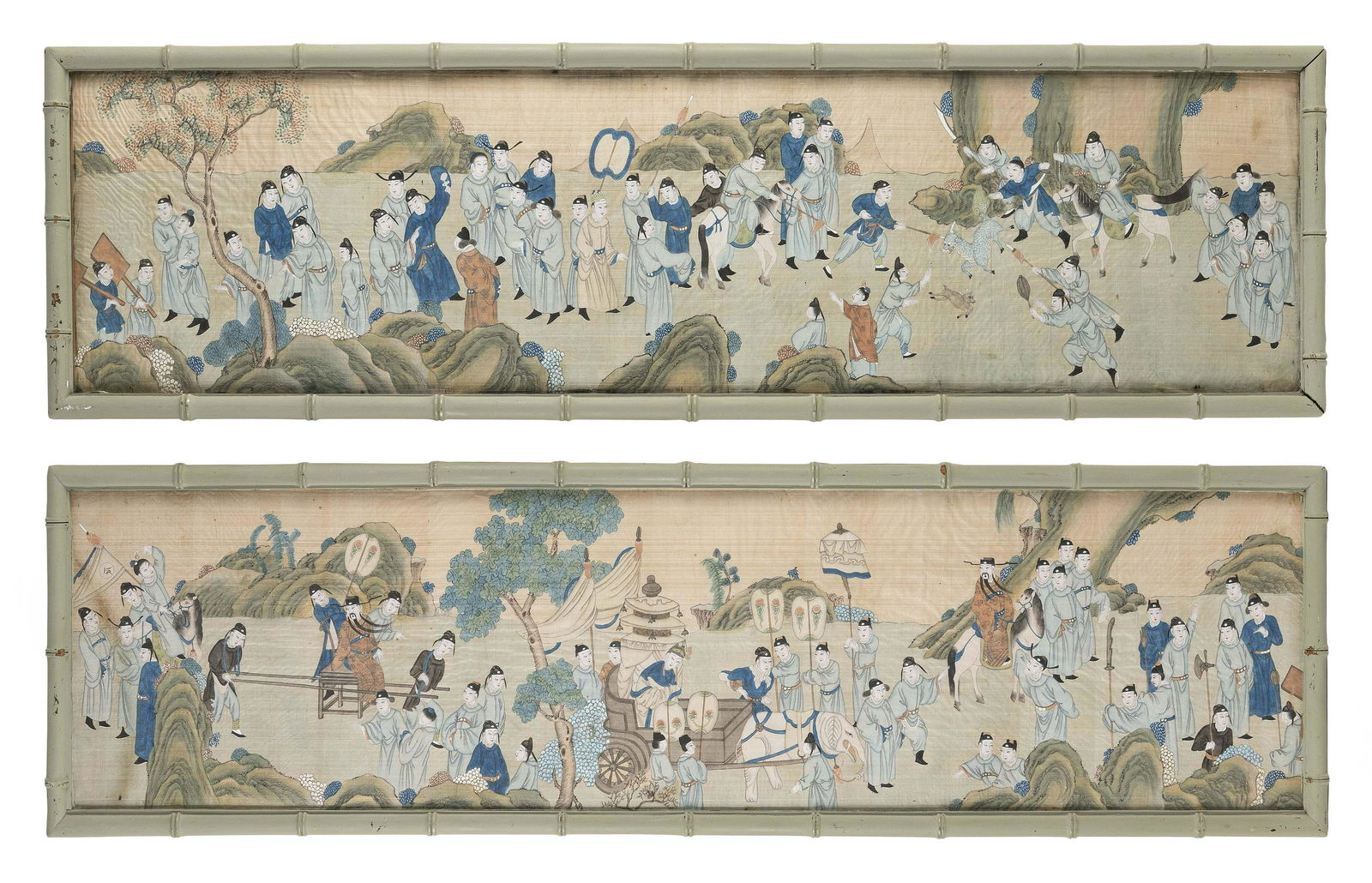 PAIR OF CHINESE PAINTINGS ON SILK Late 19th Century (1 of 3)