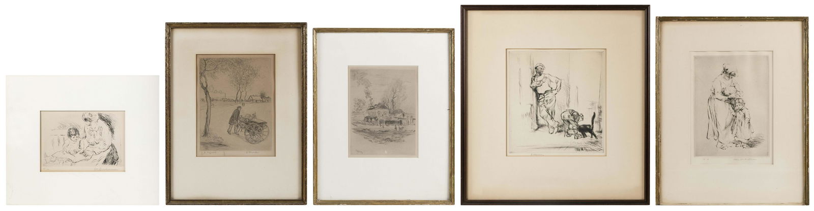 FIVE ETCHINGS AND ENGRAVINGS Sight sizes to 10.5” (1 of 5)
