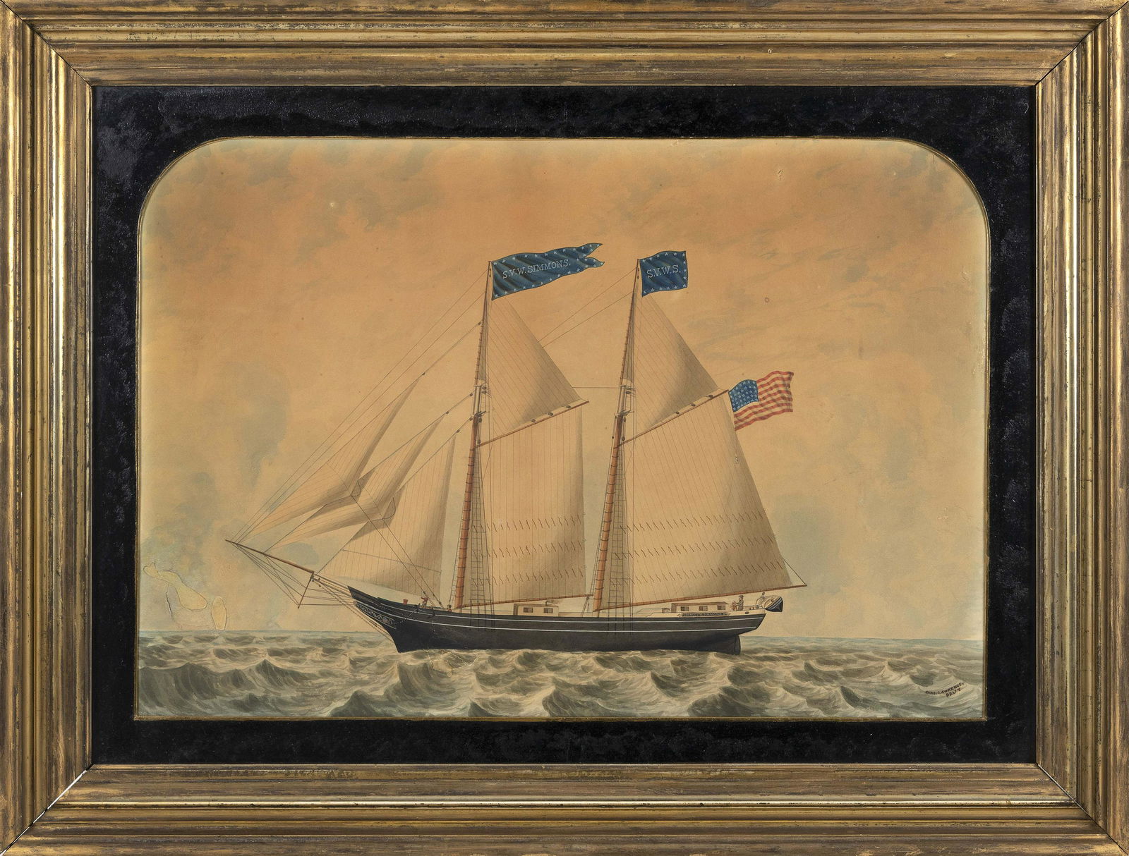 PORTRAIT OF THE TWO-MASTED SCHOONER “S.V.W. (1 of 2)