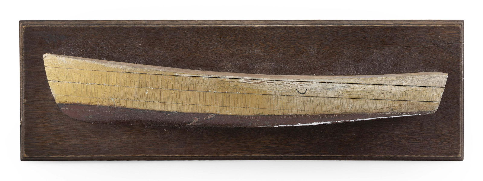 MOUNTED BUILDER'S HALF HULL MODEL OF A LOBSTER BOAT (1 of 2)