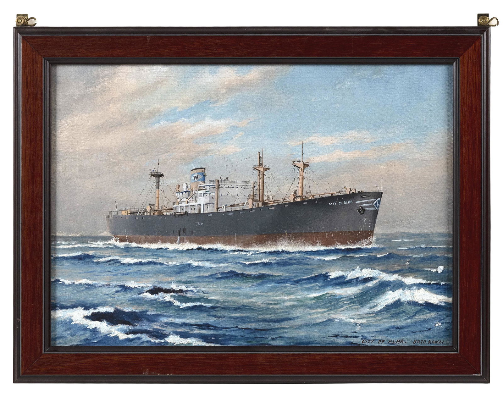 SATO KANZI (Japan, 20th Century), "City of Alma"., Oil (1 of 2)