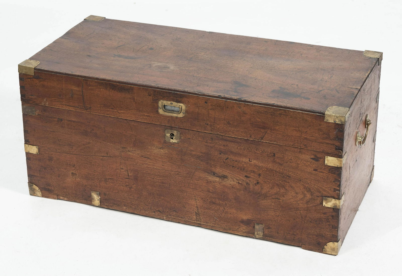 BRASS-BOUND CAMPHORWOOD TRUNK 19th Century Height (1 of 2)