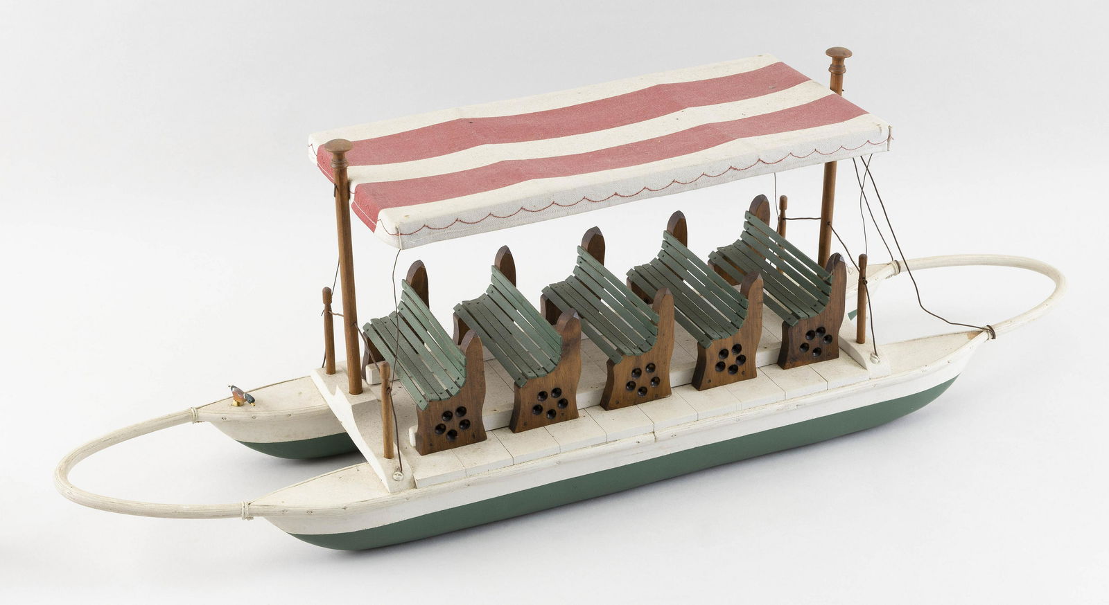 FOLK ART MODEL OF A PONTOON TOURIST BOAT 20th Century (1 of 2)
