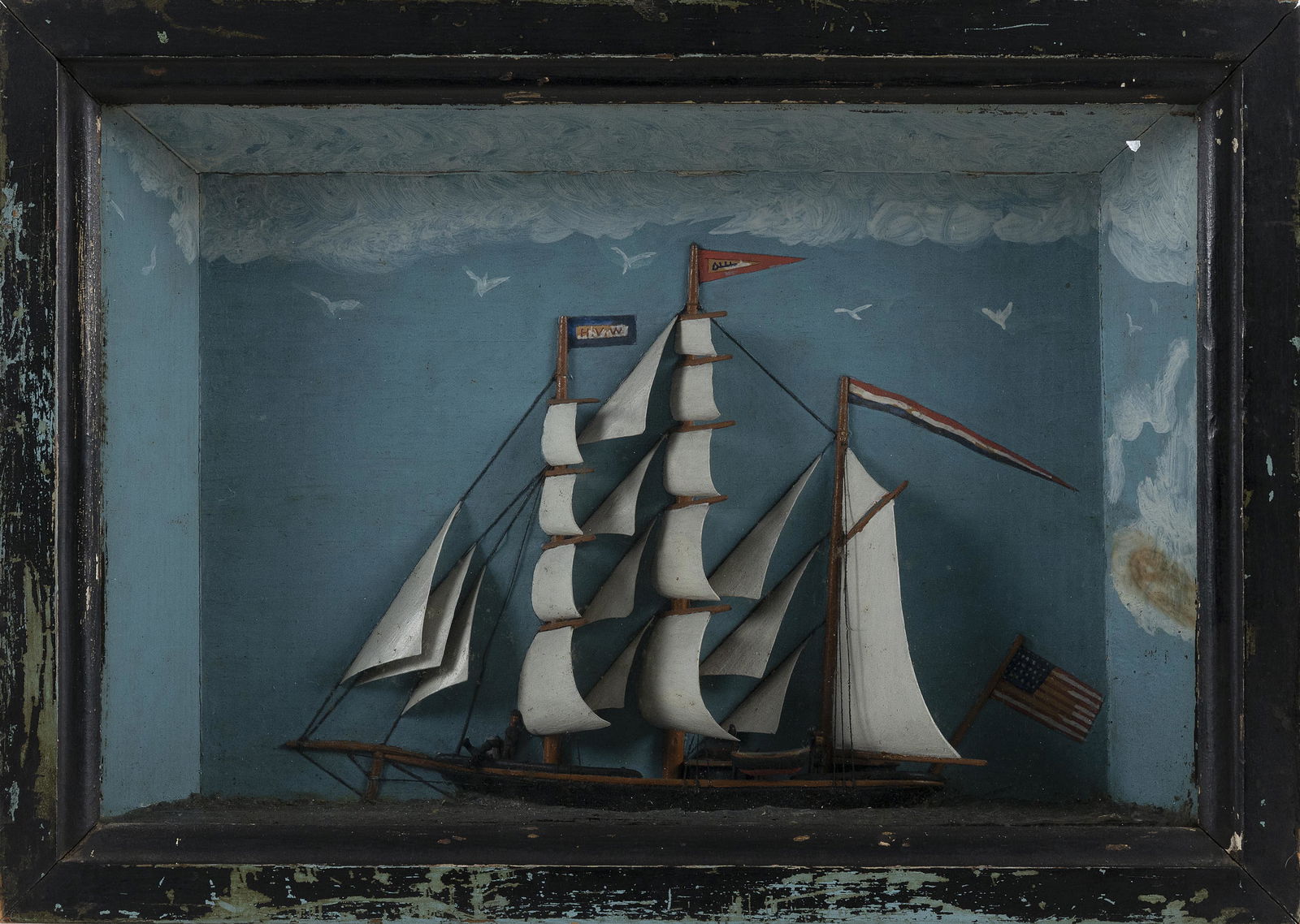 SHADOW BOX MARITIME DIORAMA America, Early 20th Century (1 of 2)