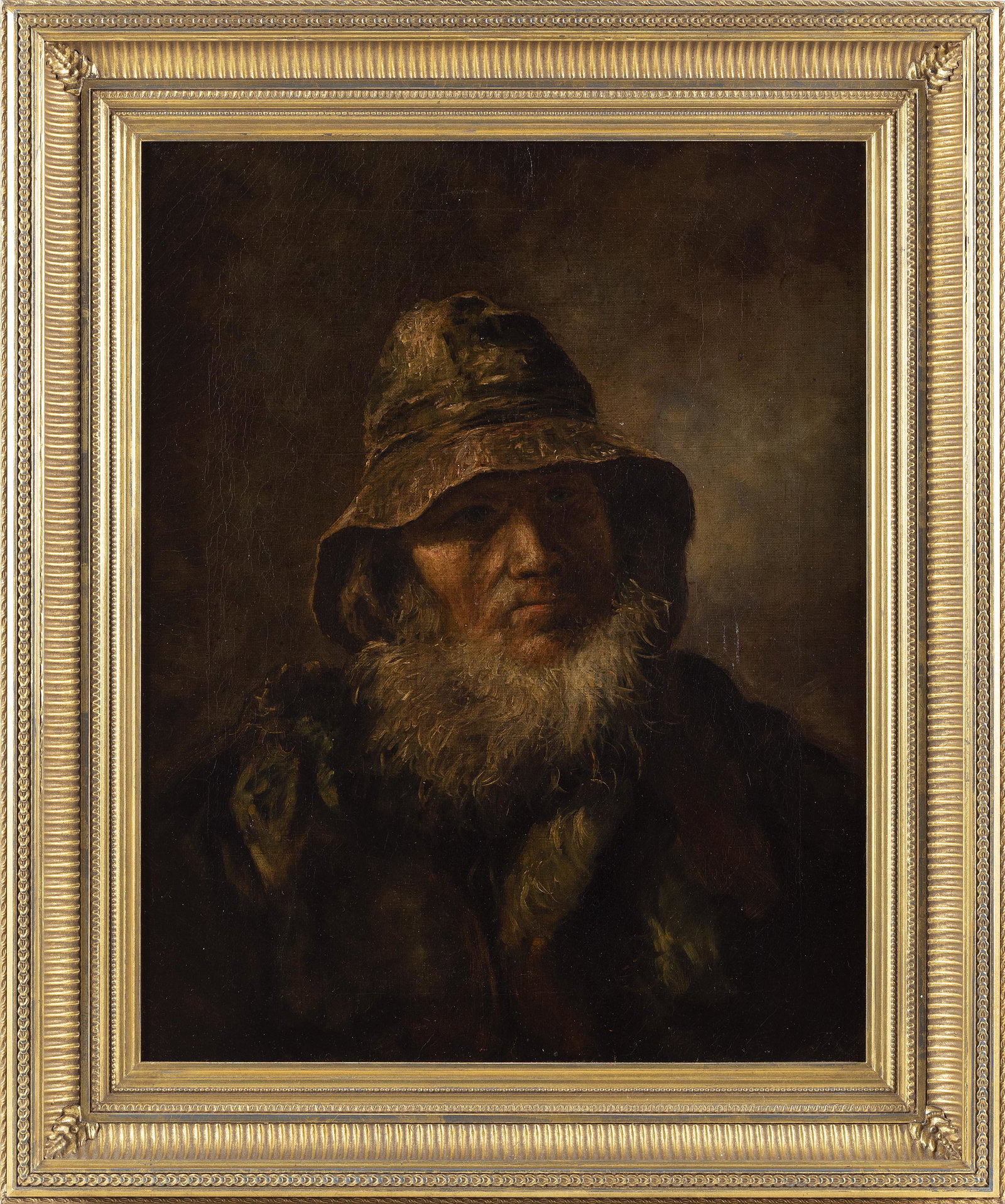 AMERICAN SCHOOL (Early 20th Century,), Portrait of a: AMERICAN SCHOOL Early 20th Century Portrait of a fisherman. Unsigned. Oil on canvas, 20" x 16". Framed 27" x 23".
