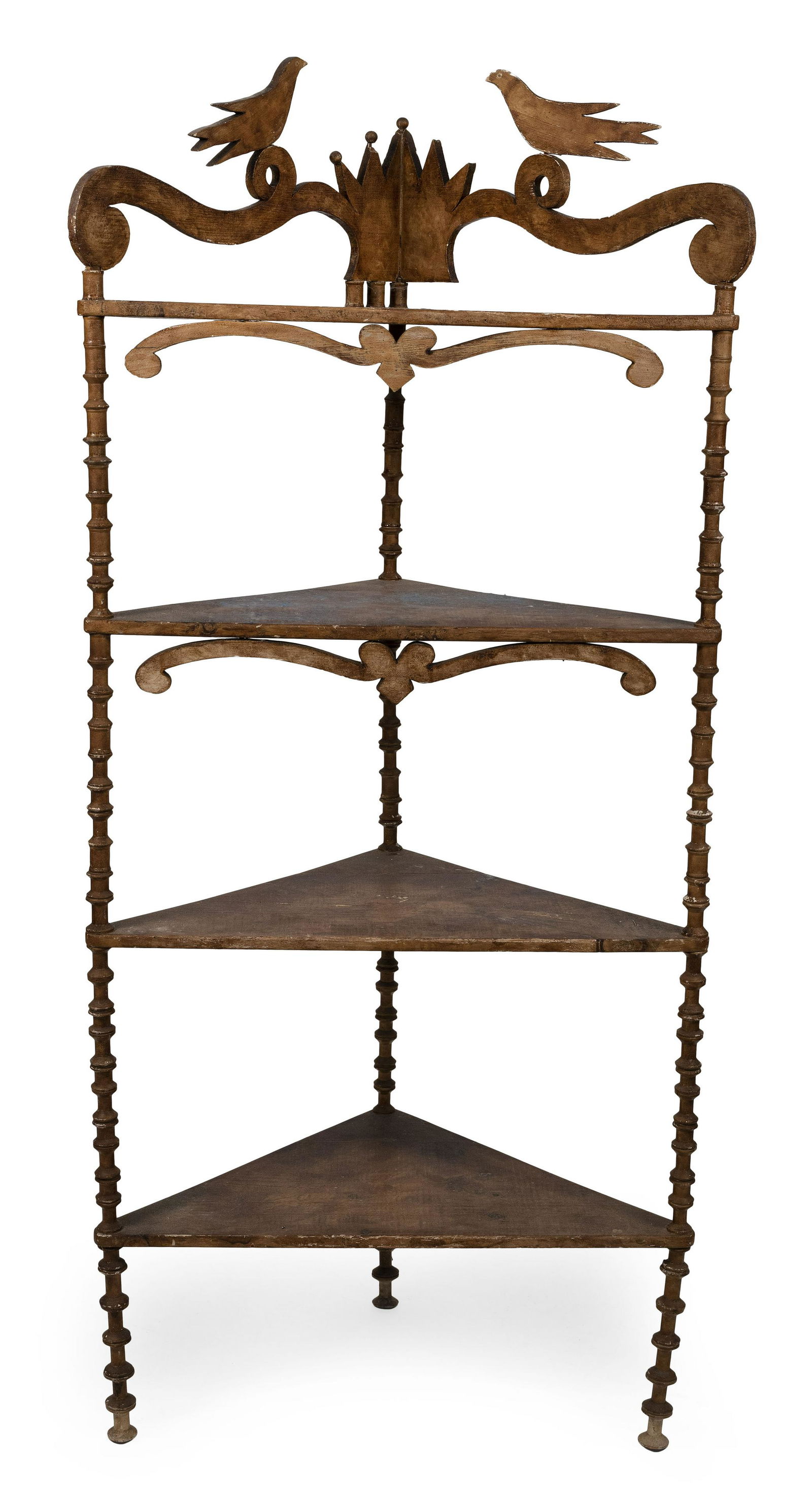 WHATNOT CORNER SHELF Early 20th Century Height 64". (1 of 1)